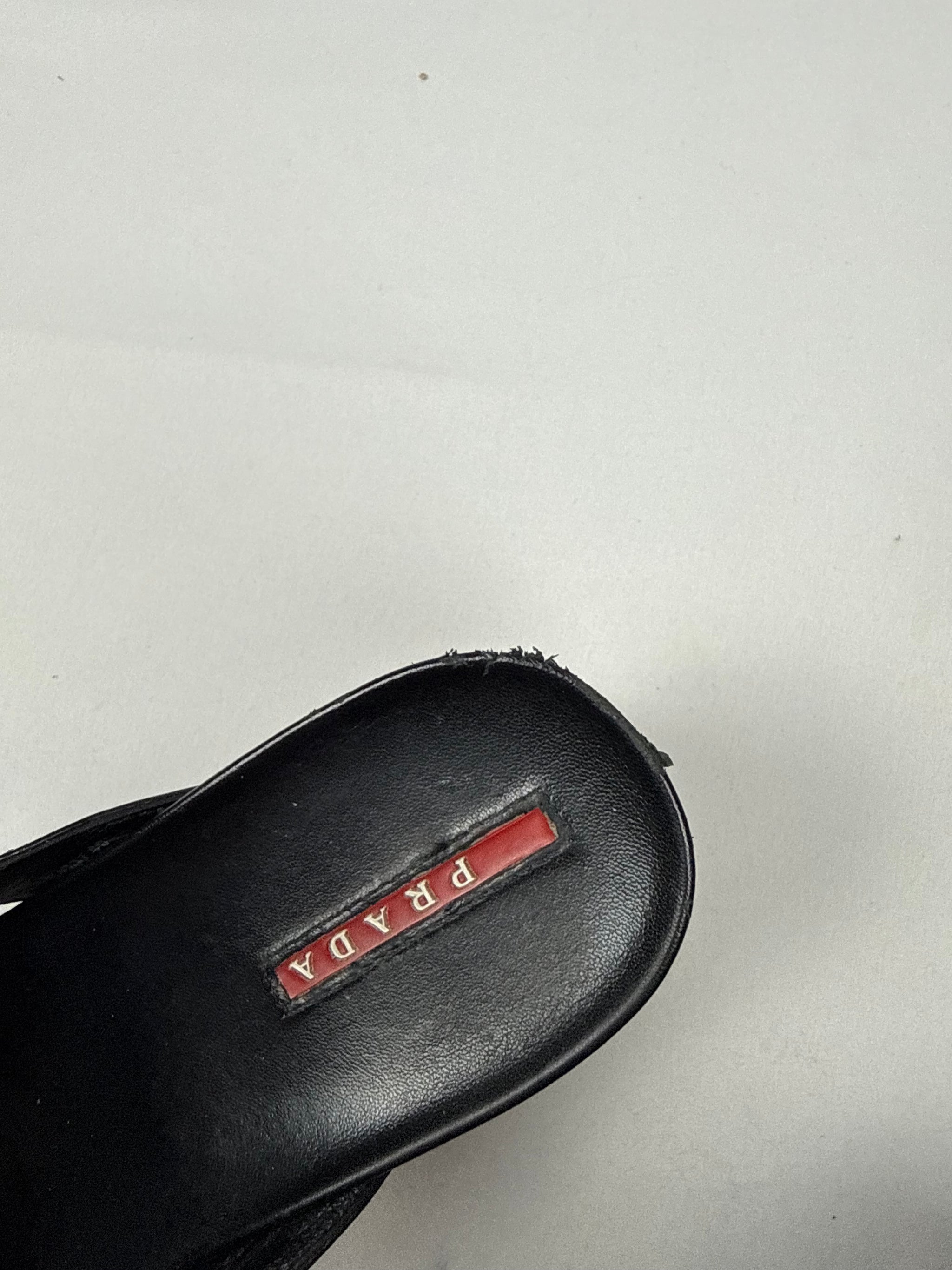Black thongs wedge heels mules (40)