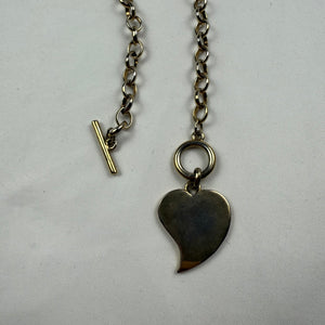 Gold stainless steel chain logo necklace