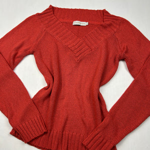 Orange V neck jumper (L)