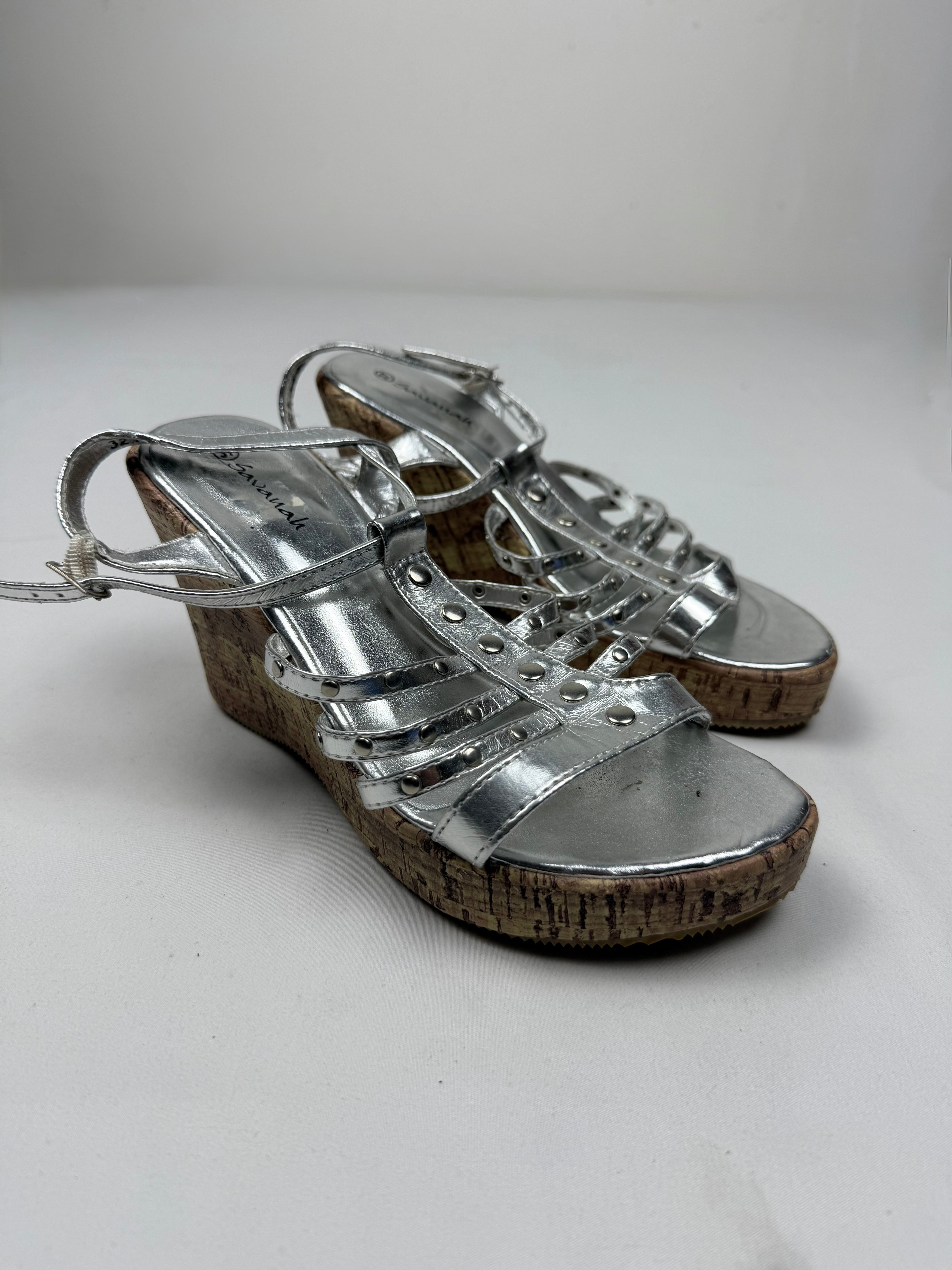 Silver wedge heels (37)