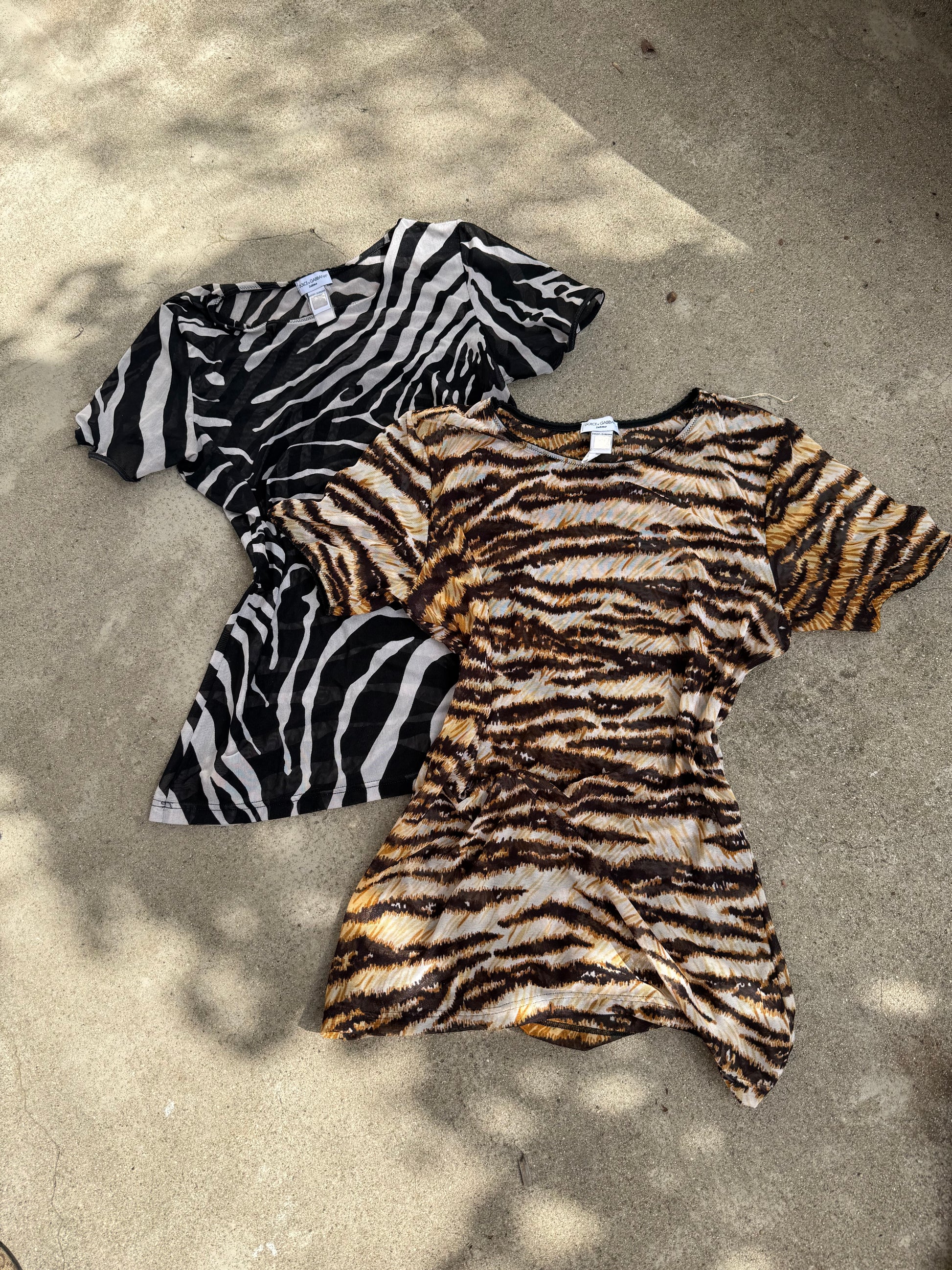 Zebra print mesh see trough tee (M)