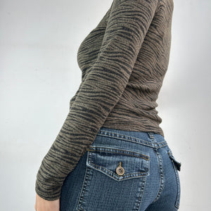Khaki tiger print jumper (S/M)