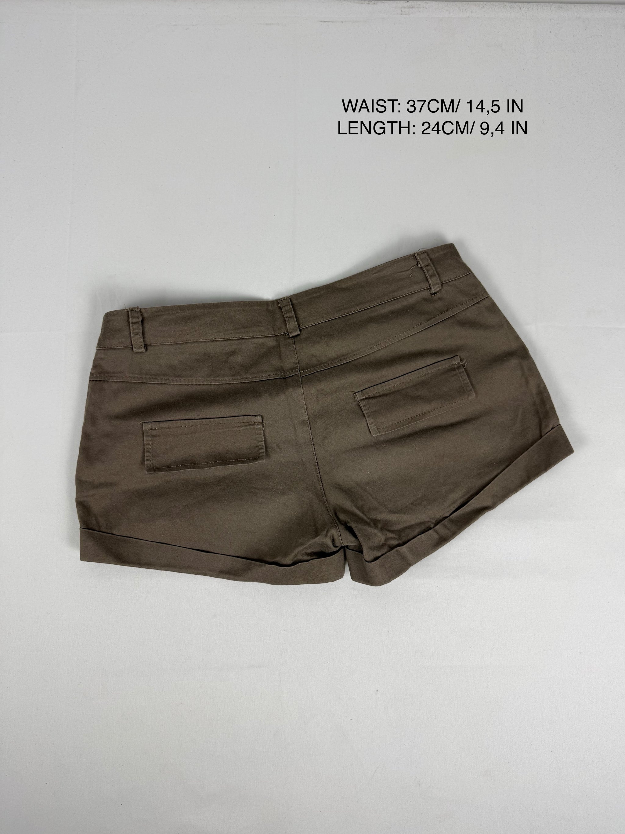 Khaki low rise mini short (M)