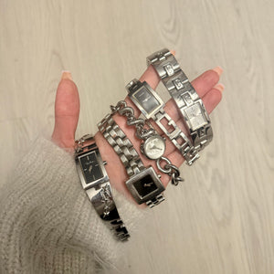 Vintage silver  inox bracelet jewelry watch