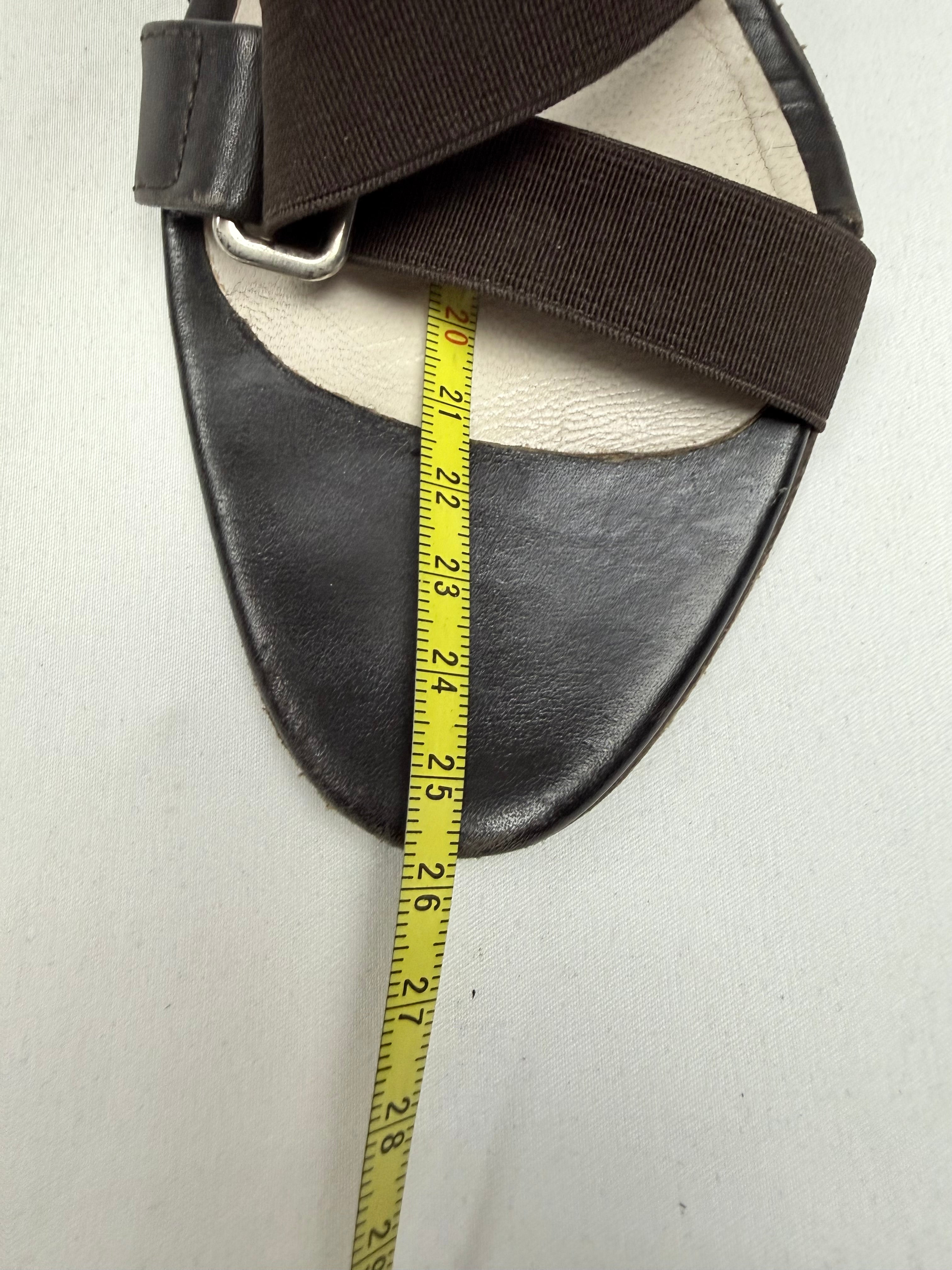 Brown & cream real leather heels mules (38)
