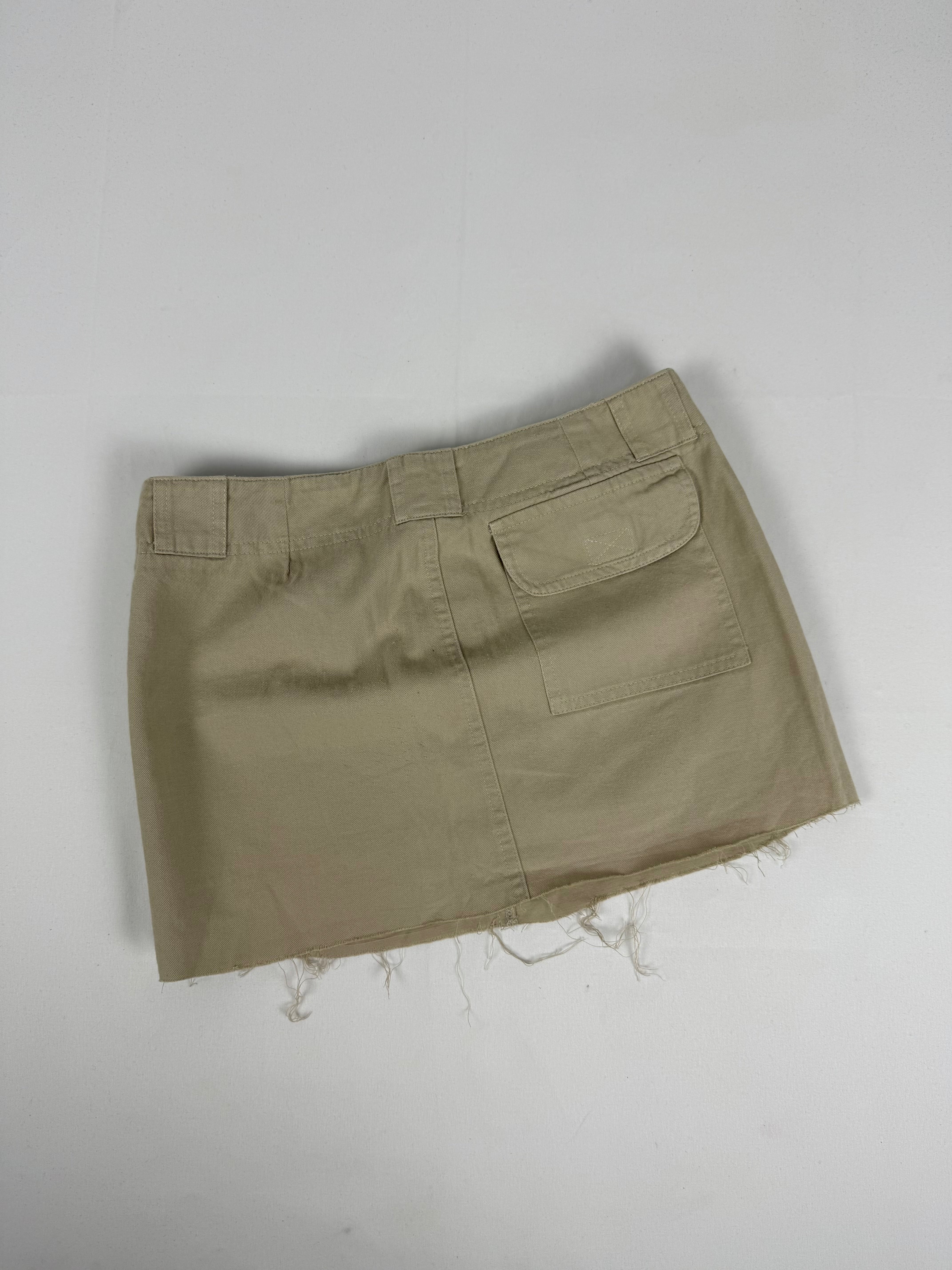 Beige cargo low rise mini skirt (XS)