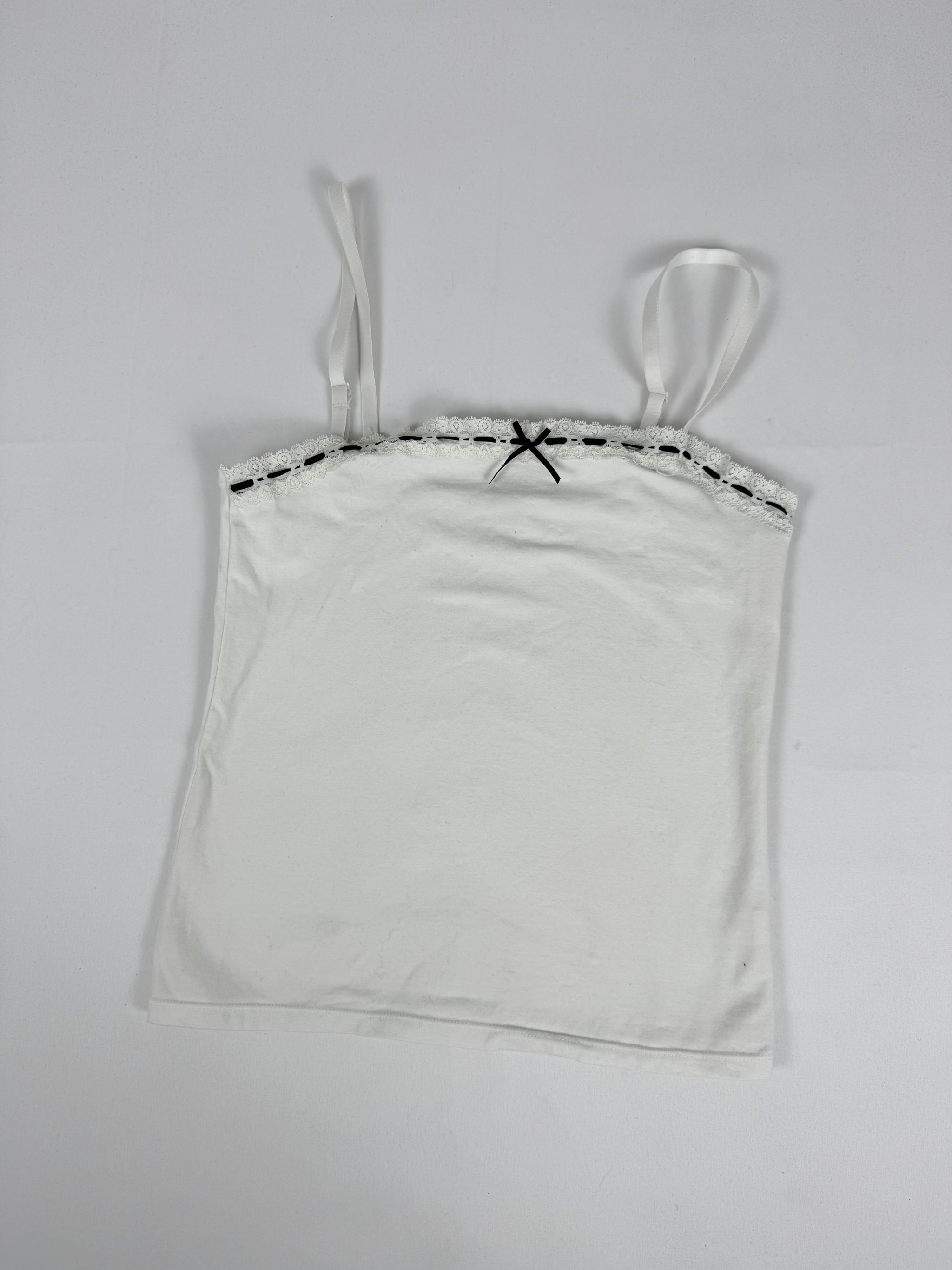 White cotton coquette cami top (M)