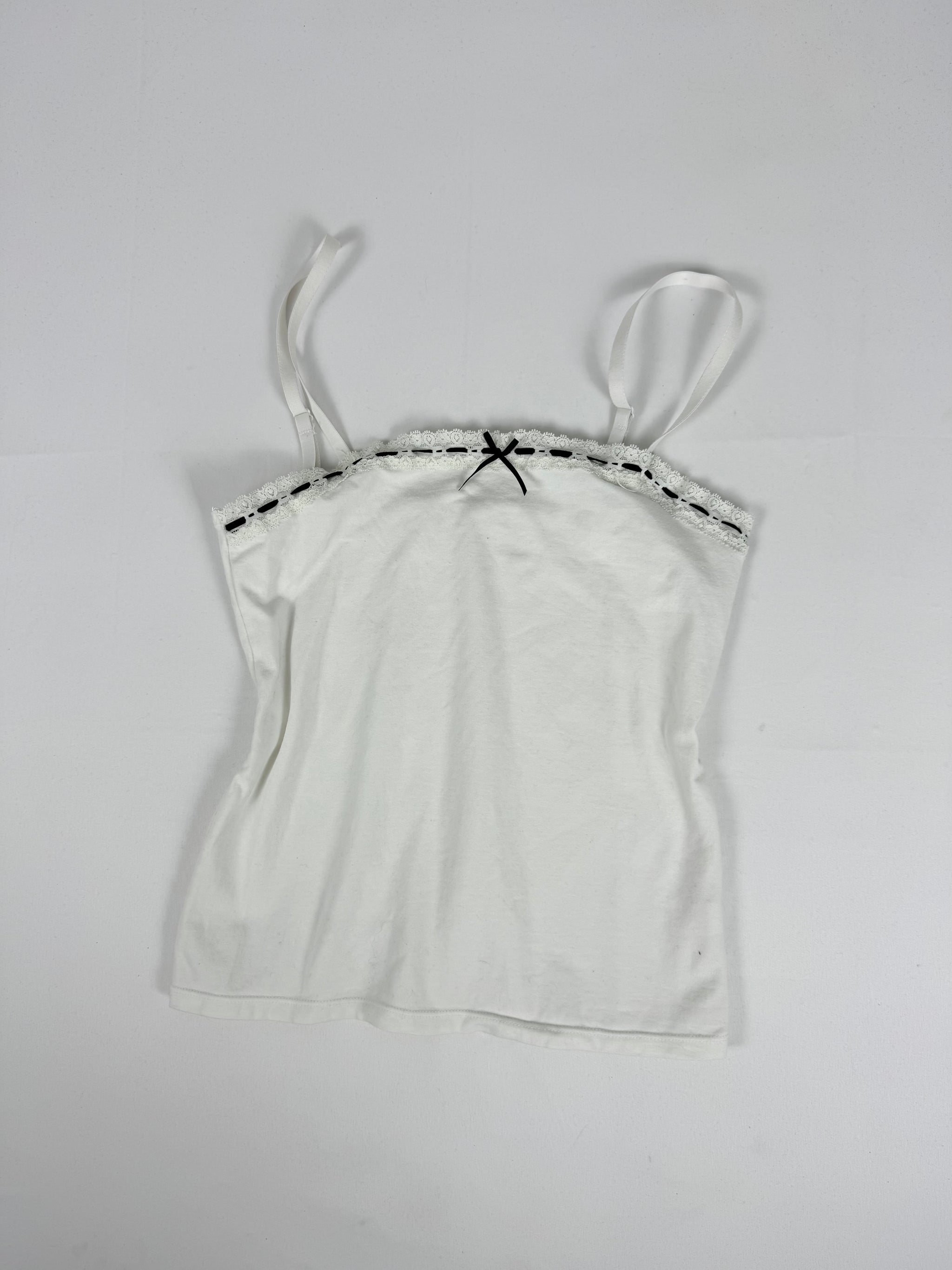 White cotton coquette cami top (M)