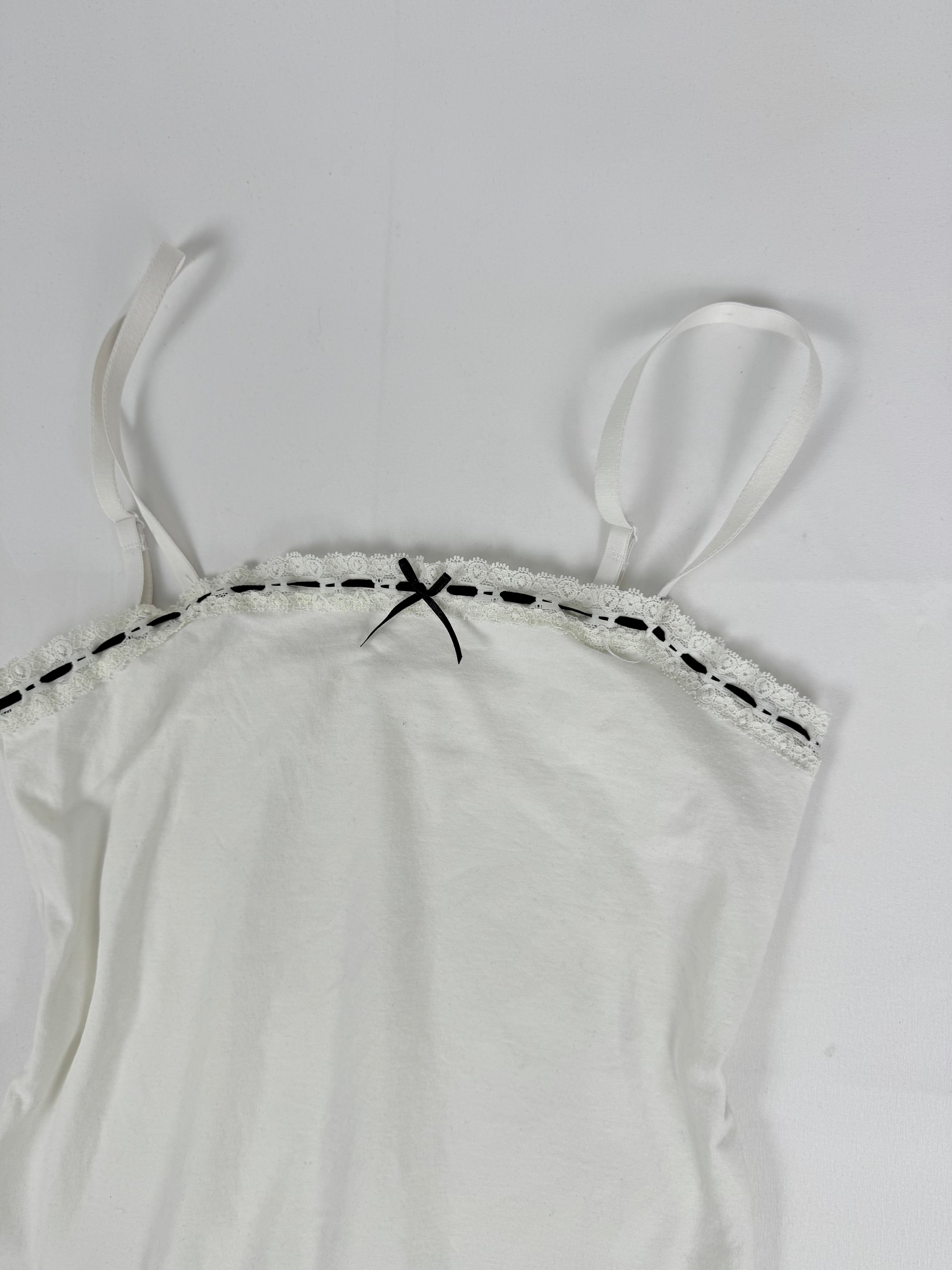 White cotton coquette cami top (M)