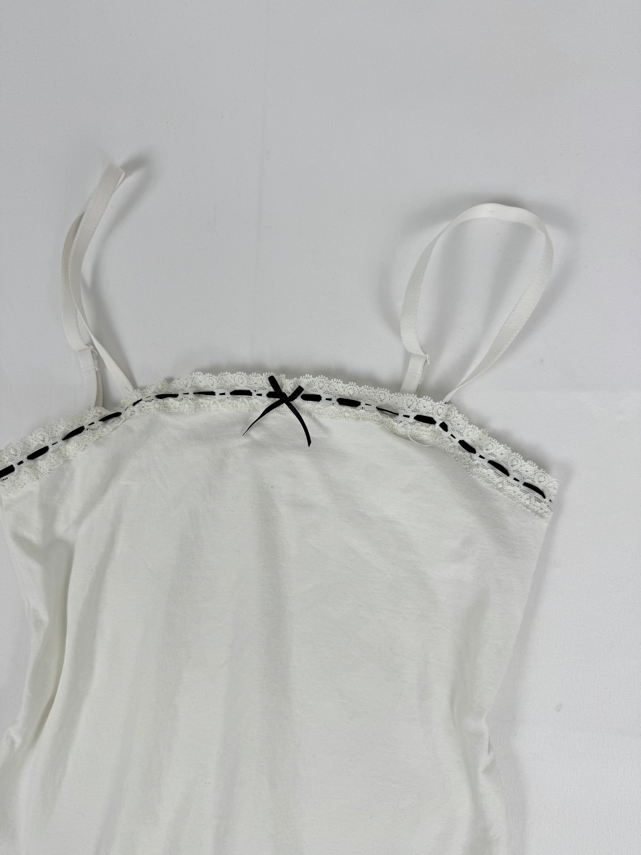 White cotton coquette cami top (M)