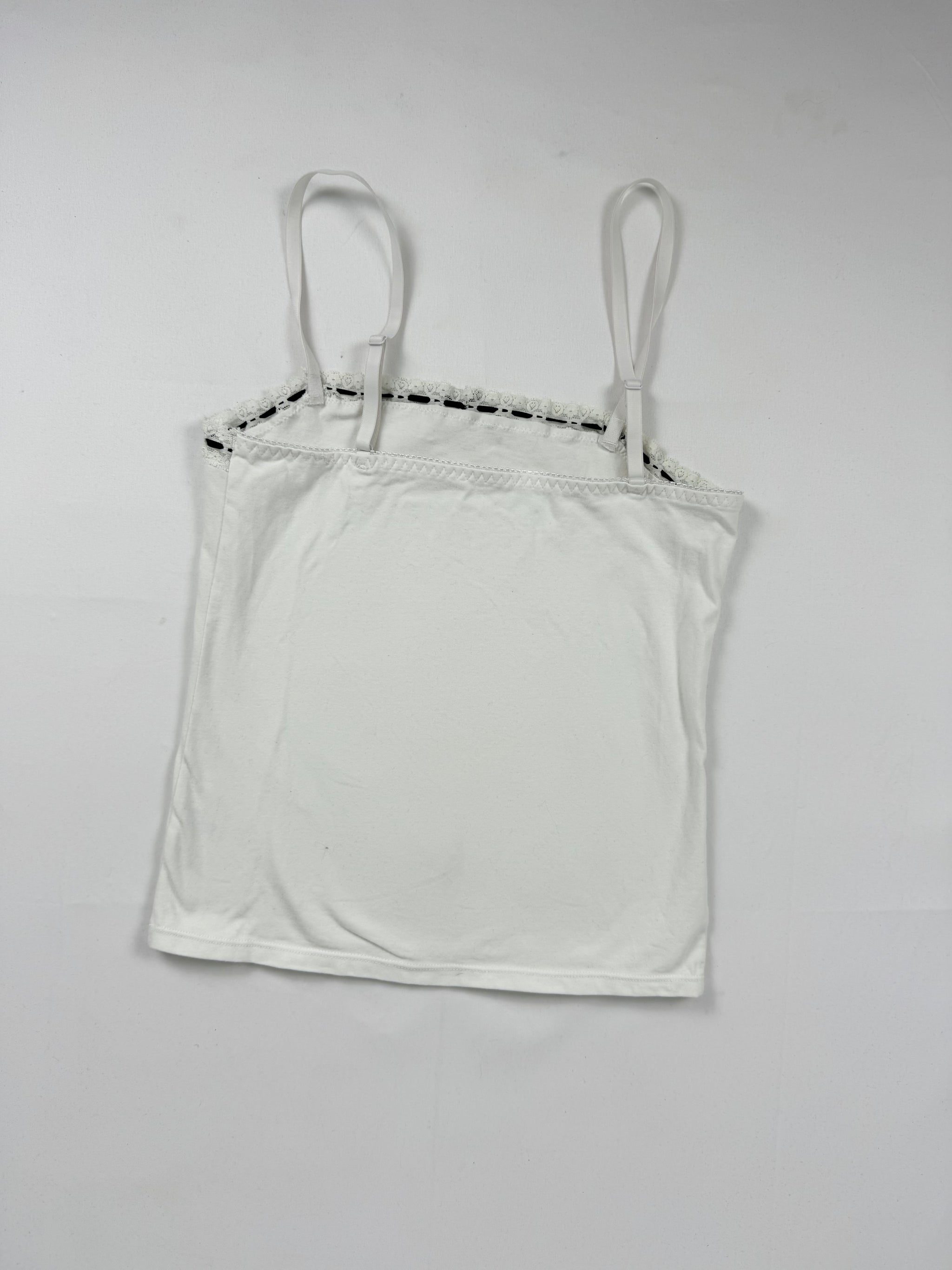 White cotton coquette cami top (M)
