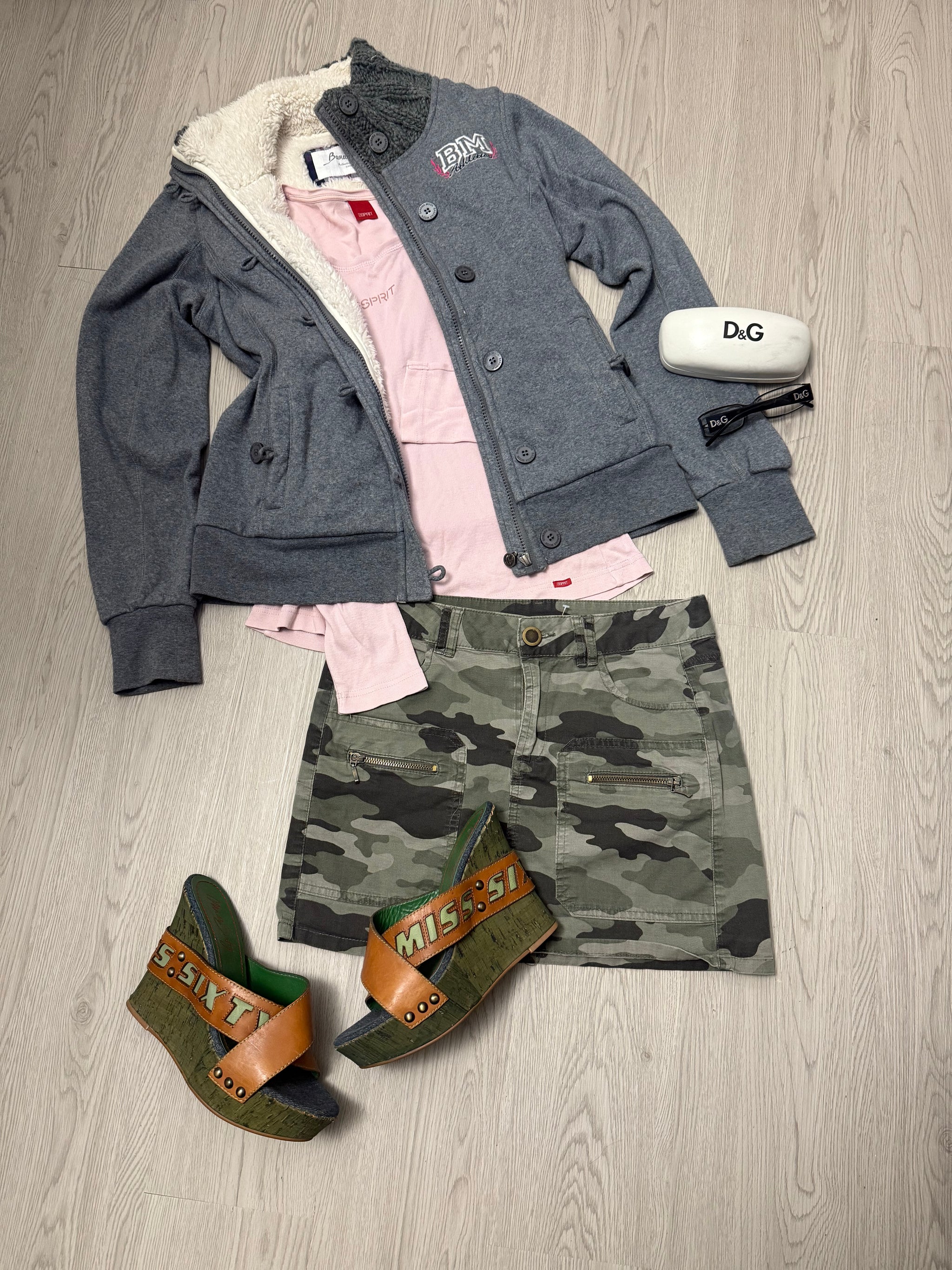 Grey inside fleece cotton jacket (S/M)