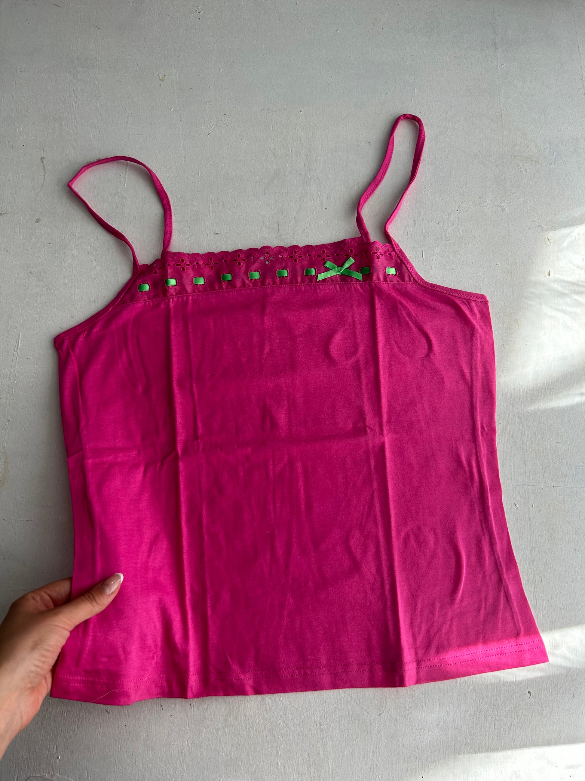 Pink cotton cami top (S/M)