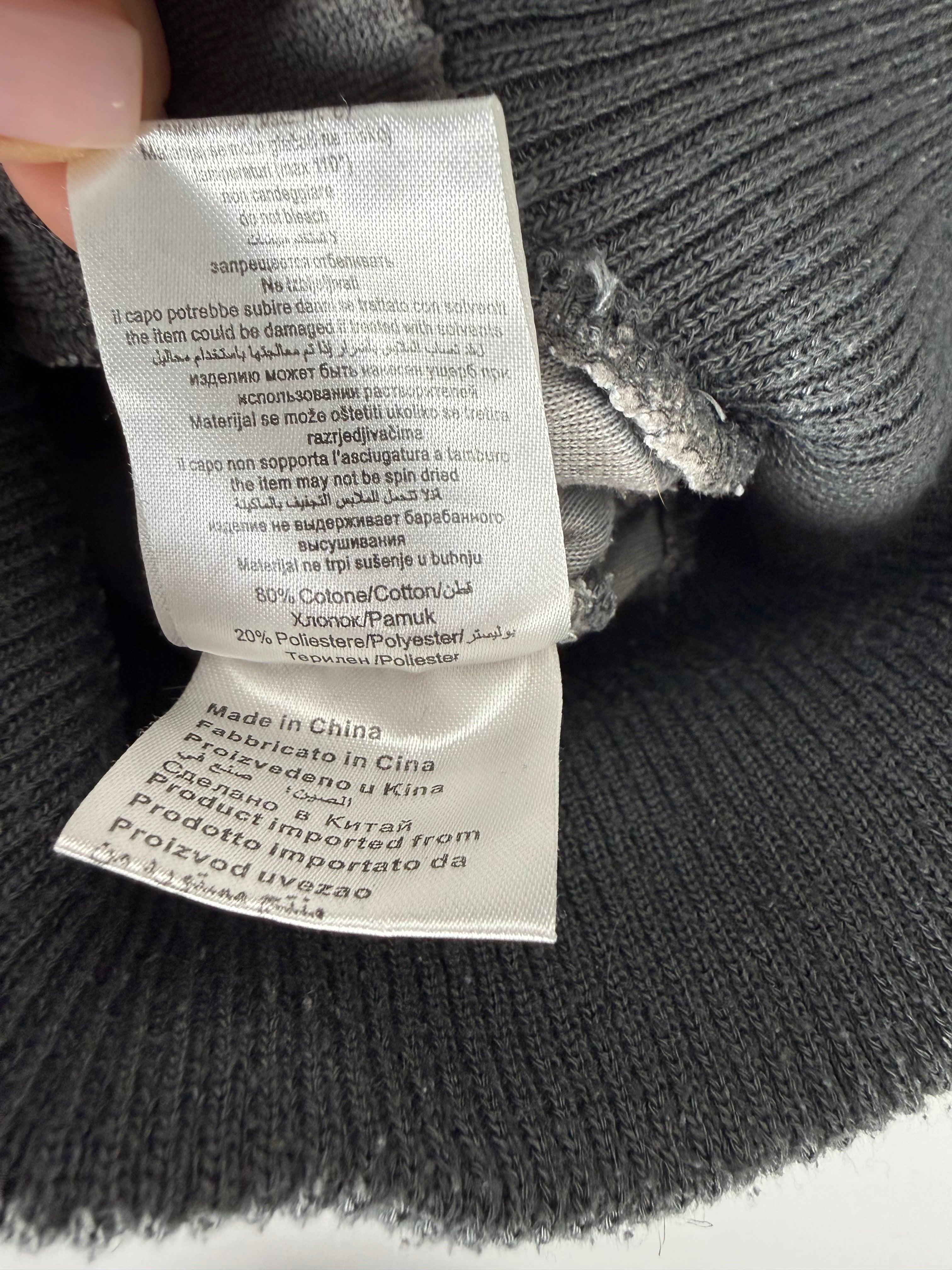 Grey velvet tight fit sweatshirt (M)