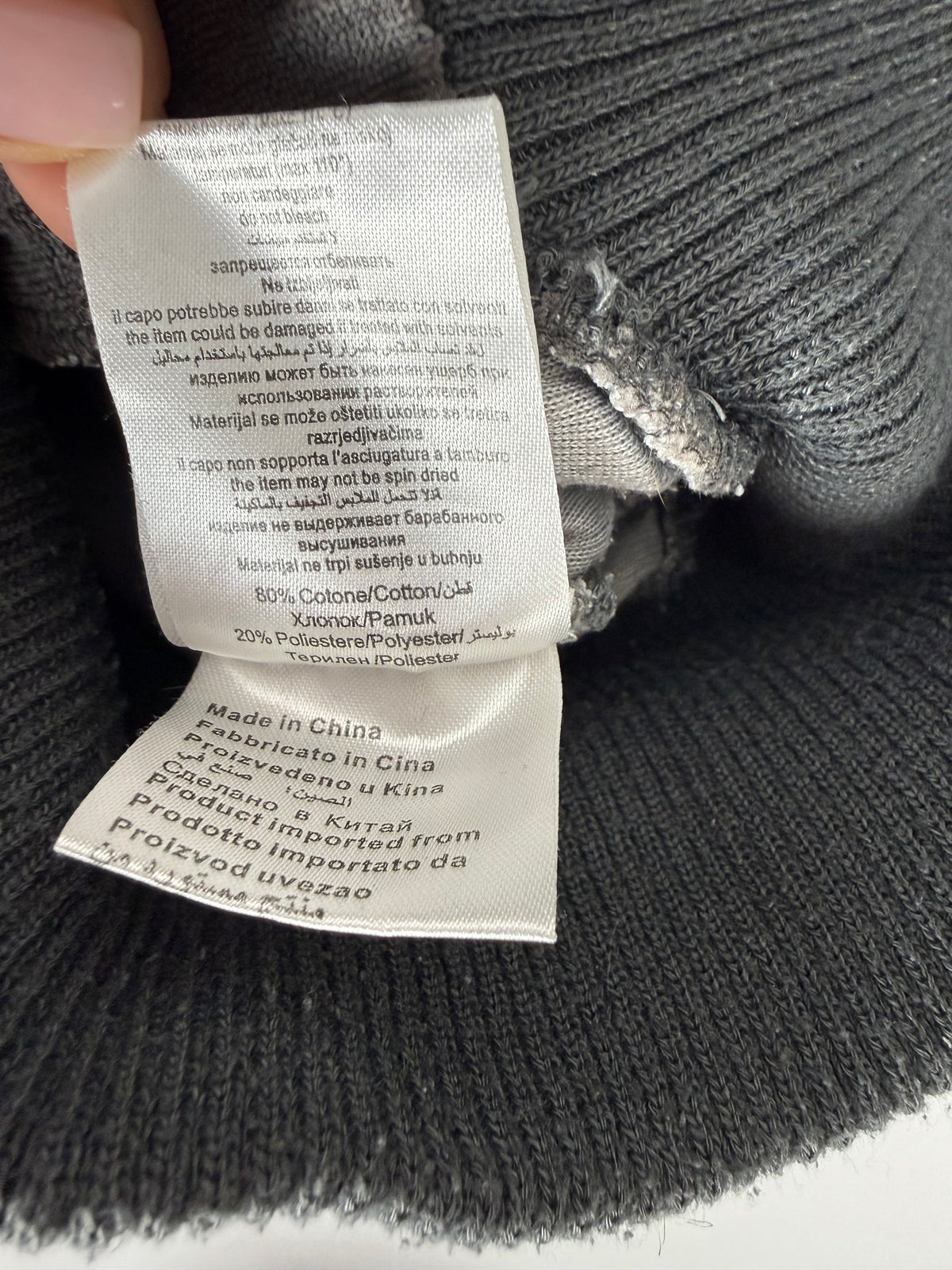 Grey velvet tight fit sweatshirt (M)