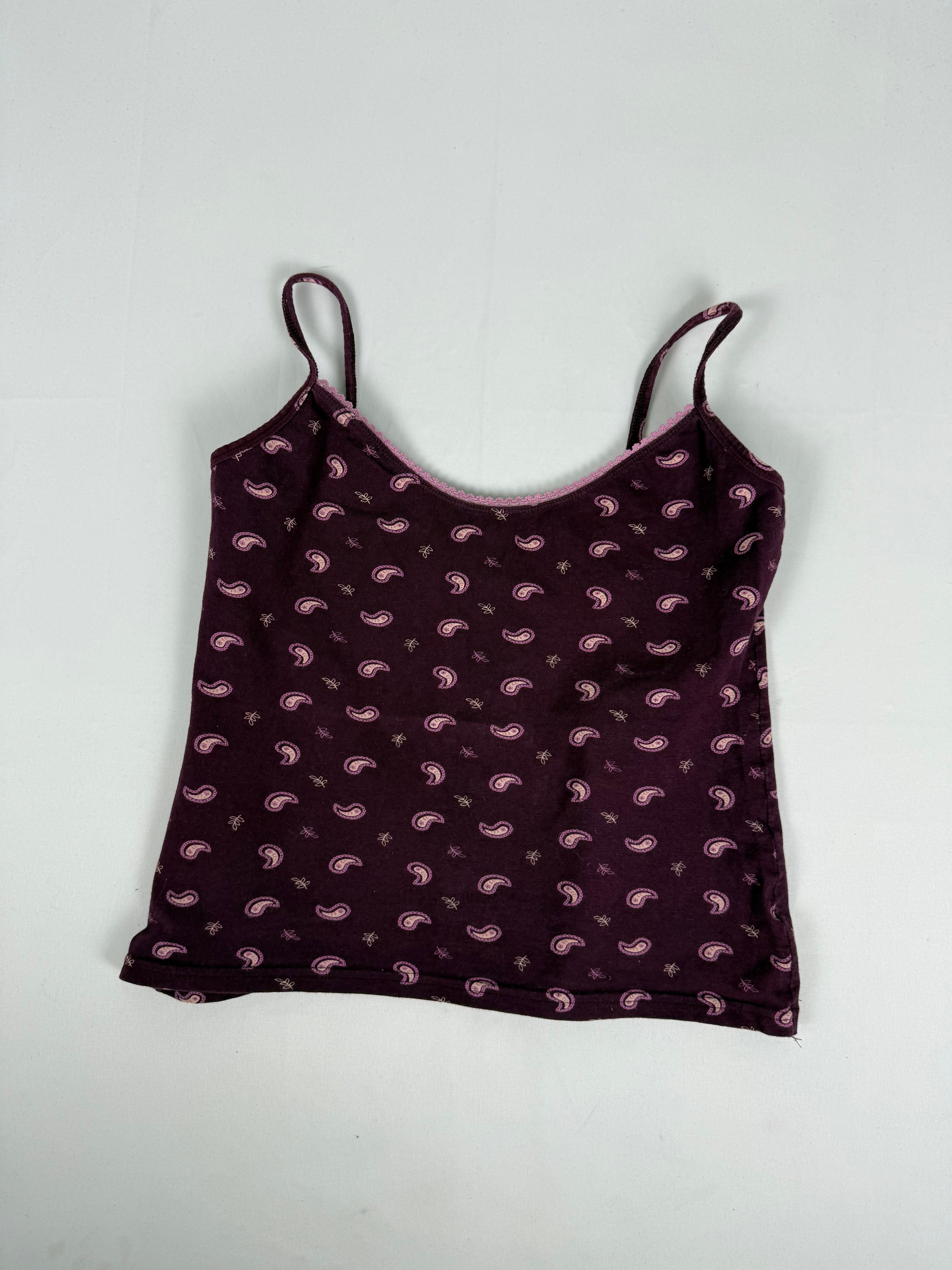 Stretchy tight fit purple cami top (L)