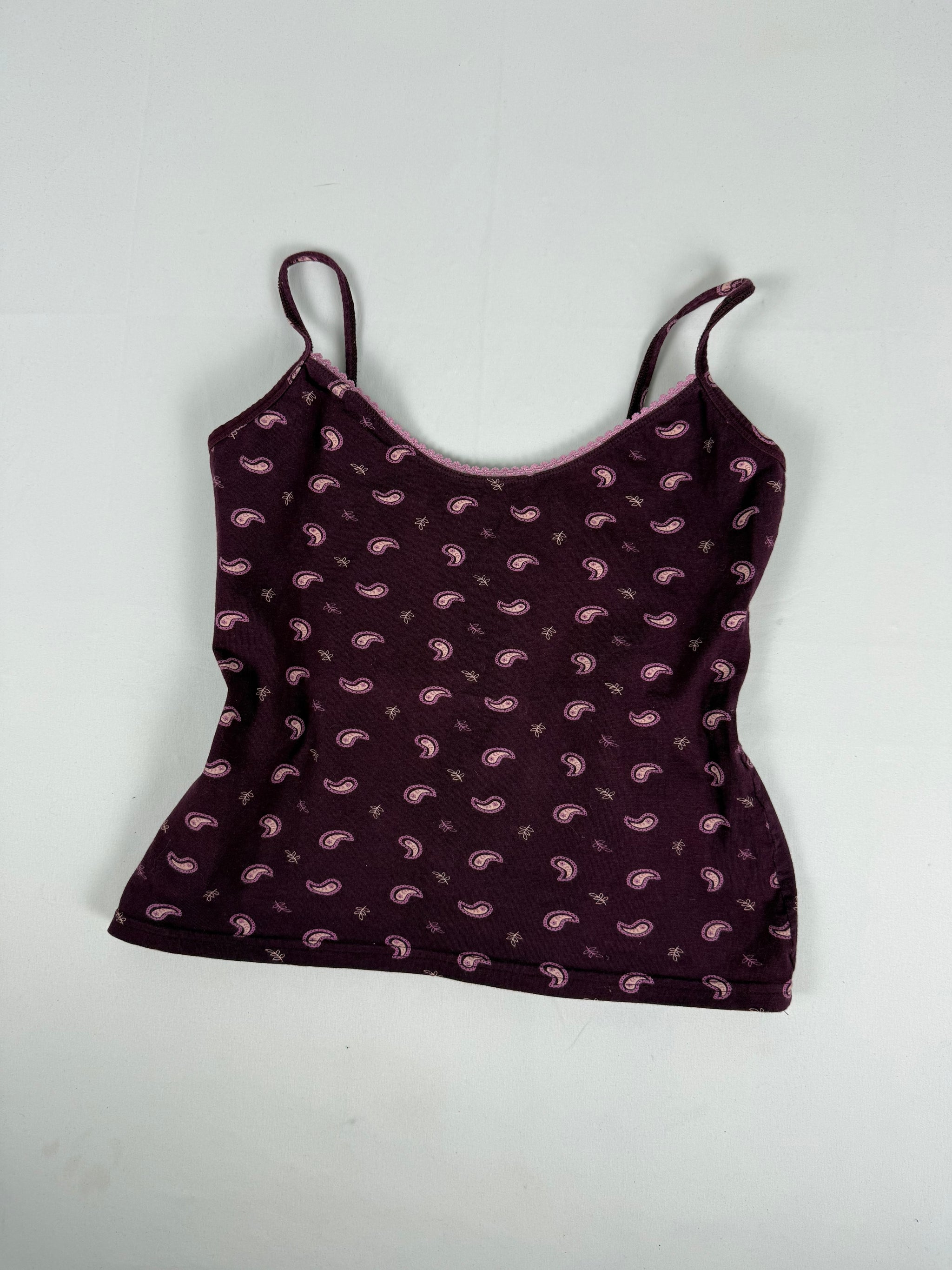 Stretchy tight fit purple cami top (L)