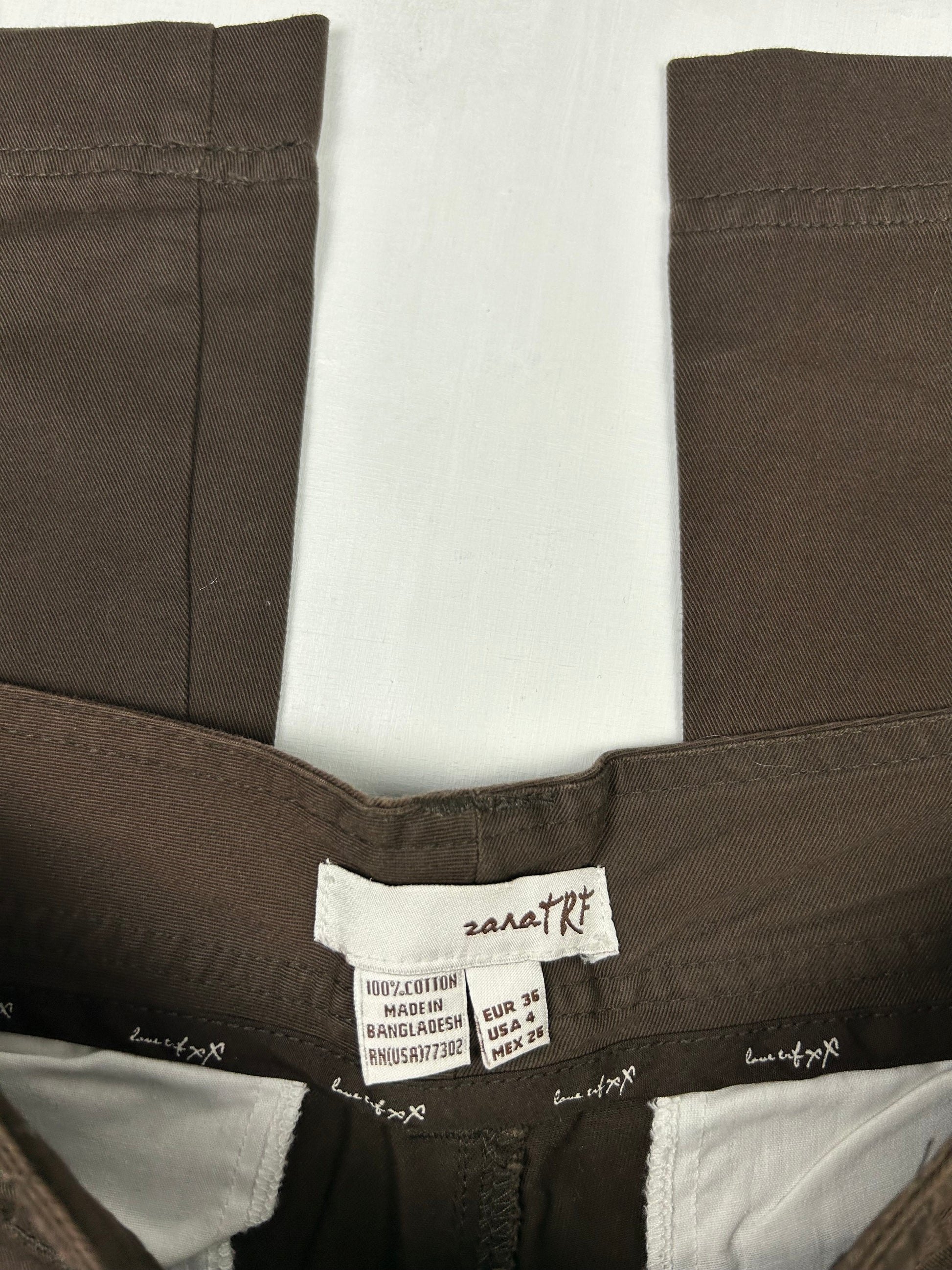 Brown low rise flare / bootcut office pants (S)