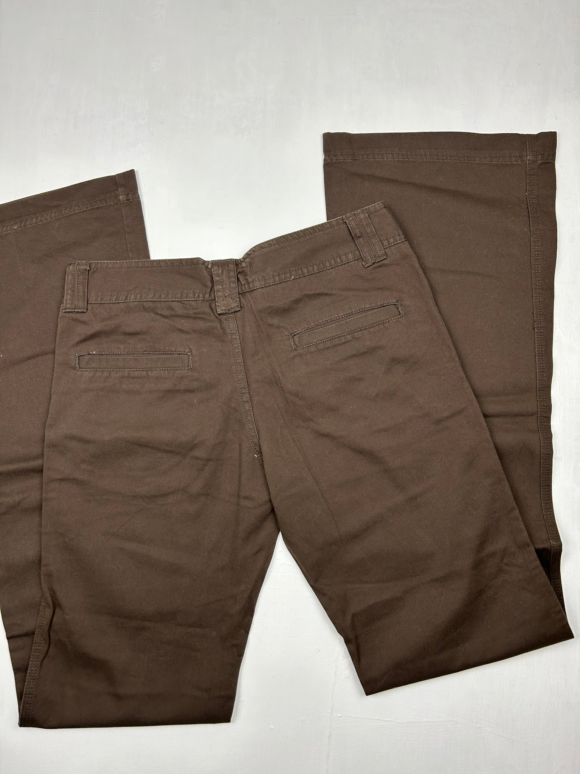 Brown low rise flare / bootcut office pants (S)