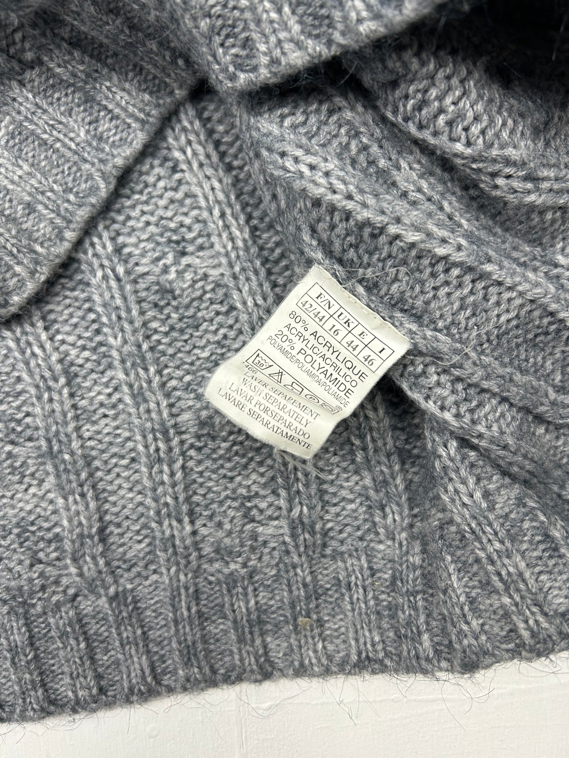 Grey ribbed turtleneck jumper (M/L)