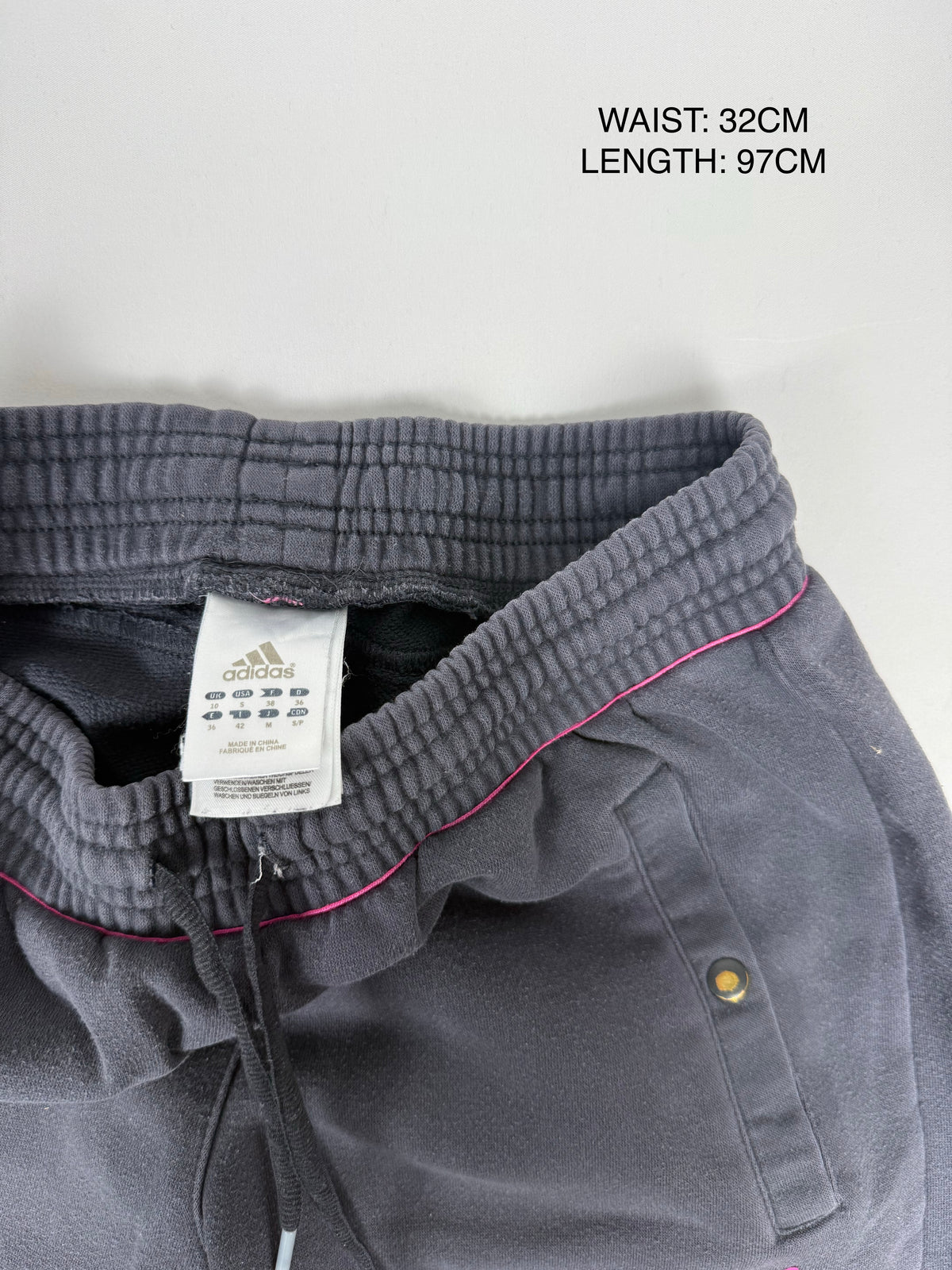 Grey & pink low rise baggy pants (M)
