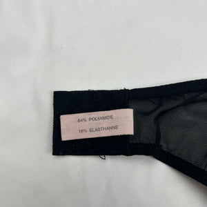 Black mesh embroidered corset top (S)