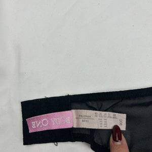 Black mesh embroidered corset top (S)