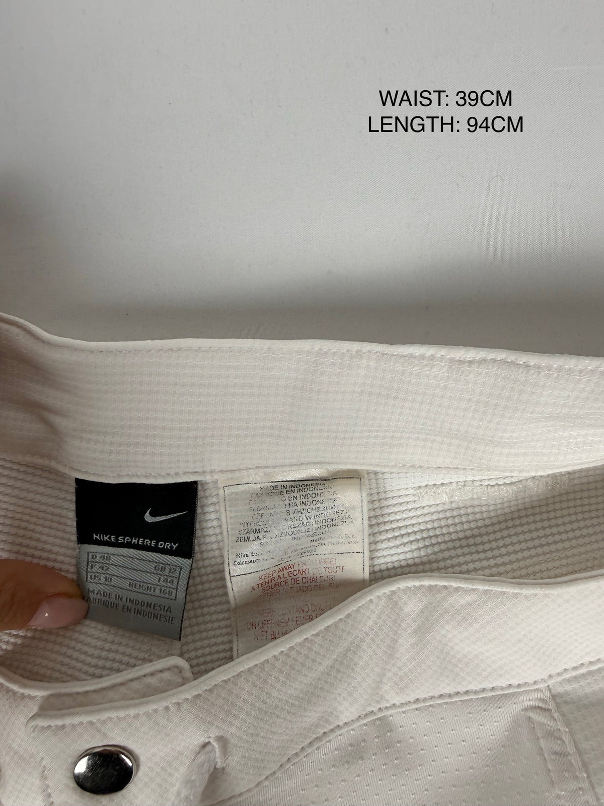 White low rise baggy pants (L)