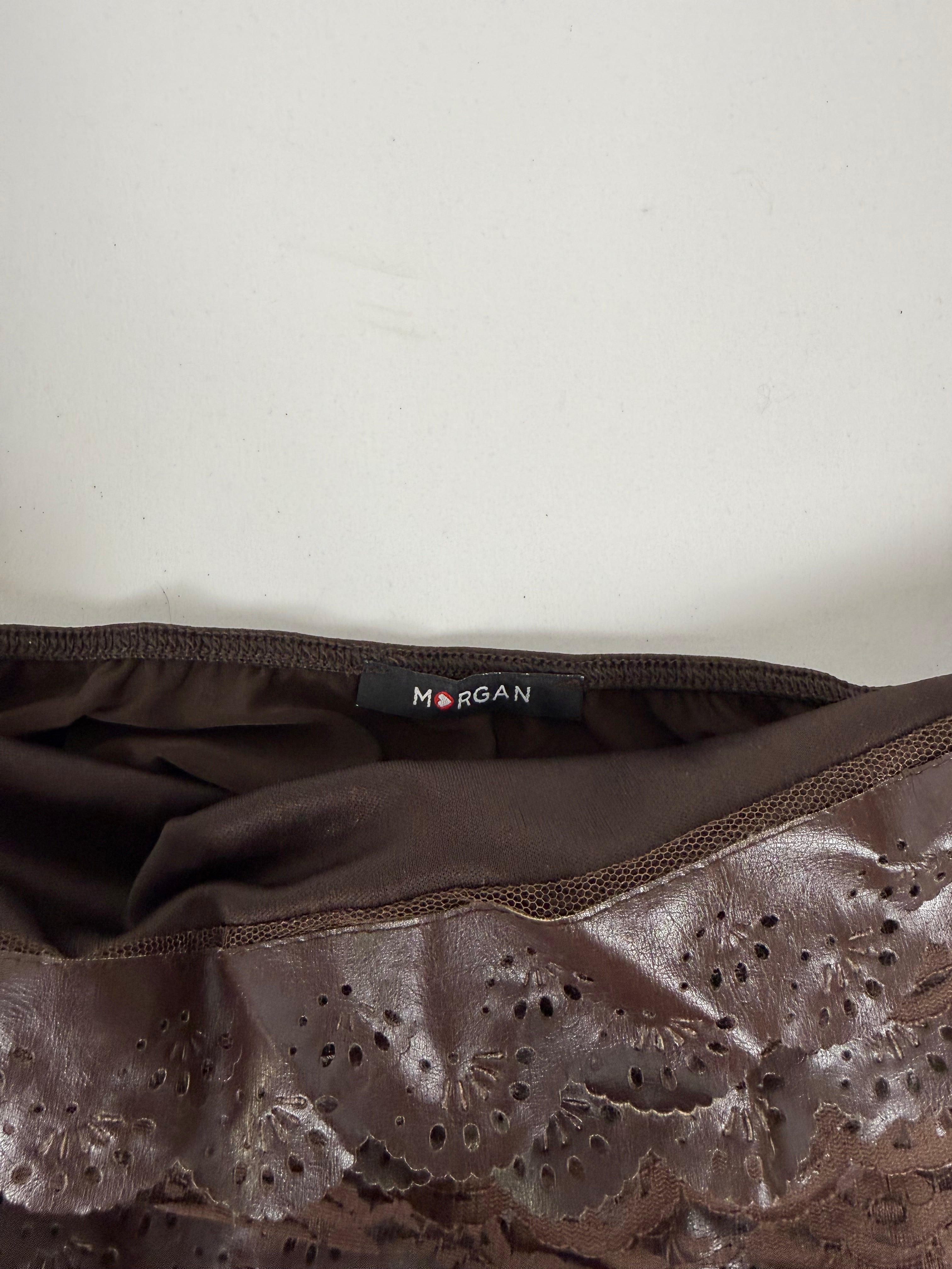 Brown tight fit tube top (S)
