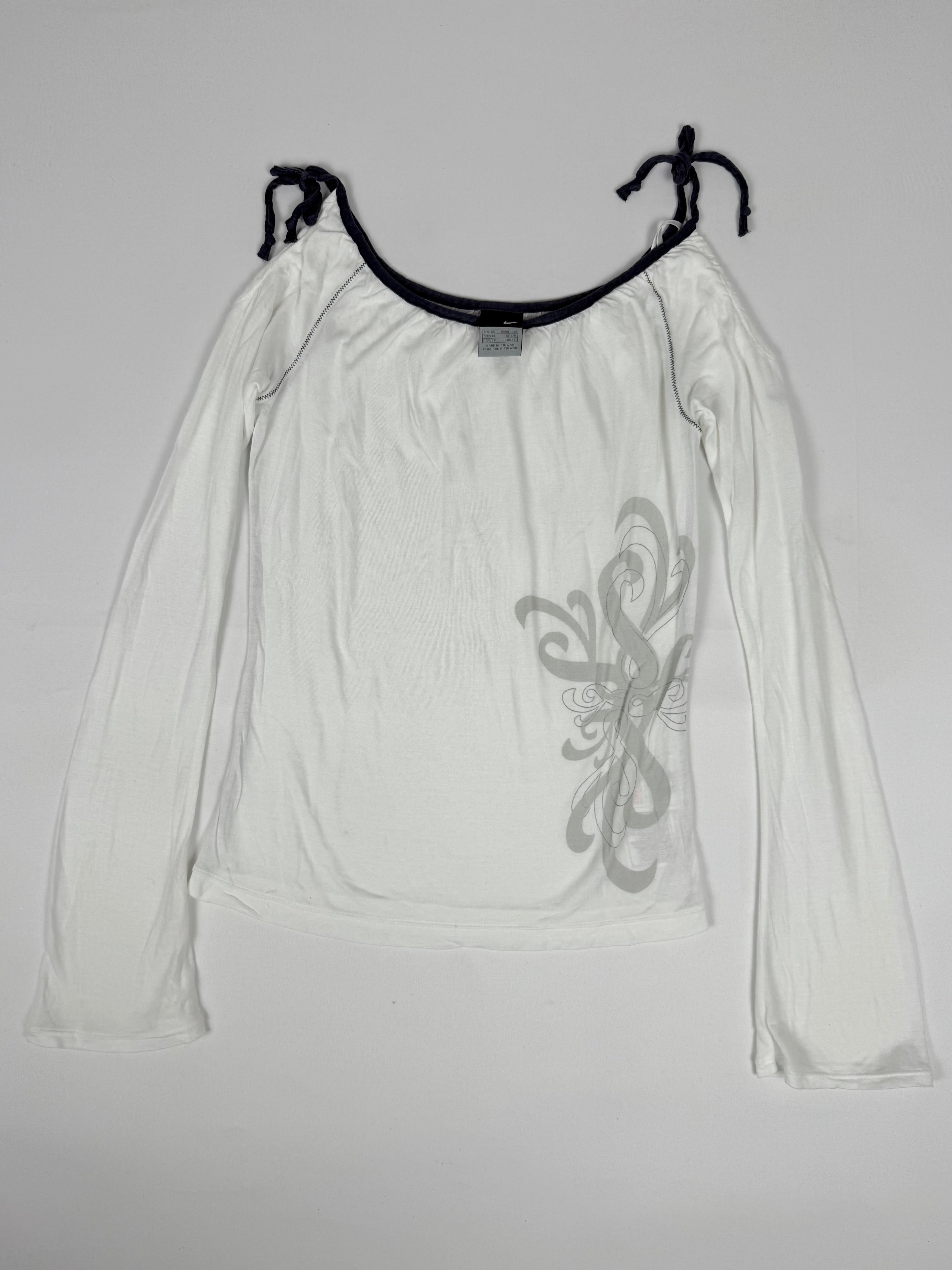 White tie up long sleeves top (XS)