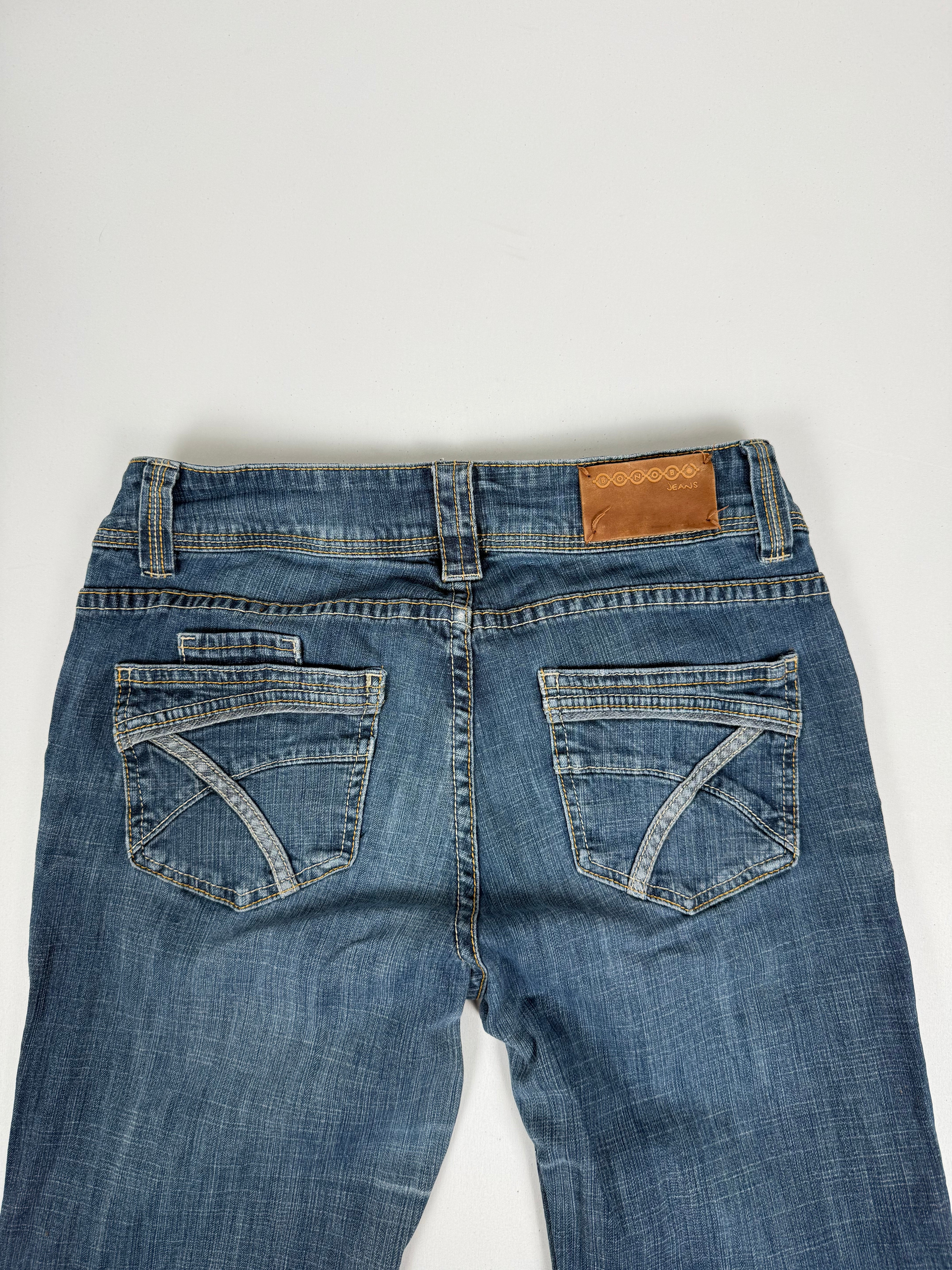 Blue denim low rise capri pants (M)