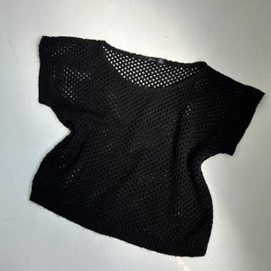 Black crochet tee (S/M)