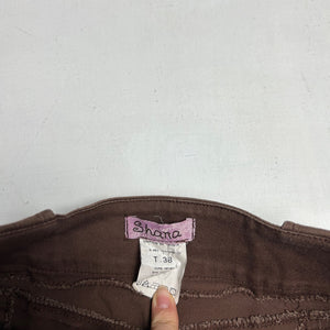 Brown mid rise denim mini  skirt (S/M)