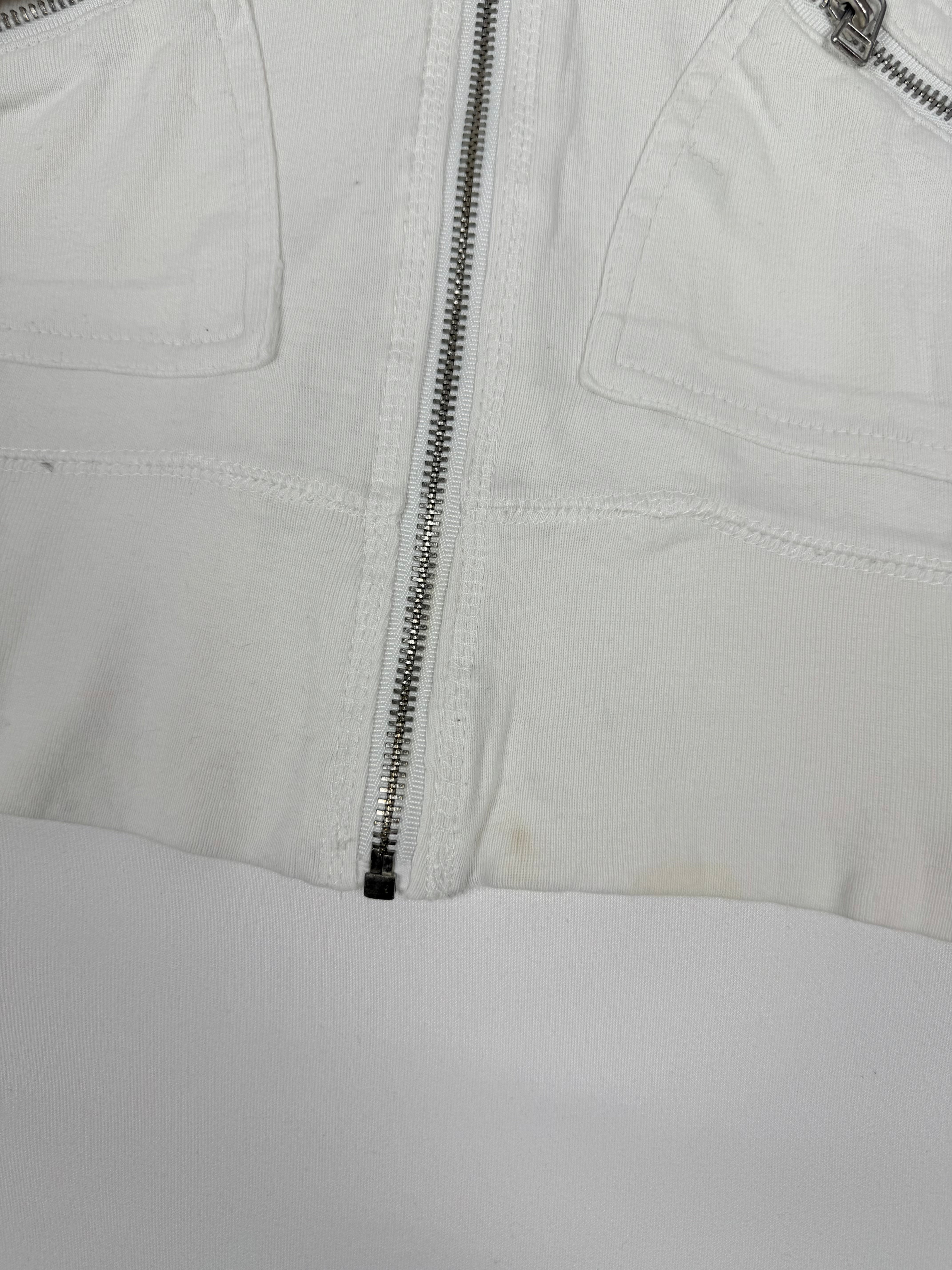 White zip up cotton hoodie (S)