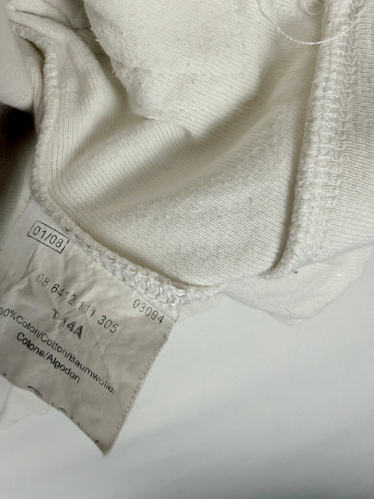 White zip up cotton hoodie (S)