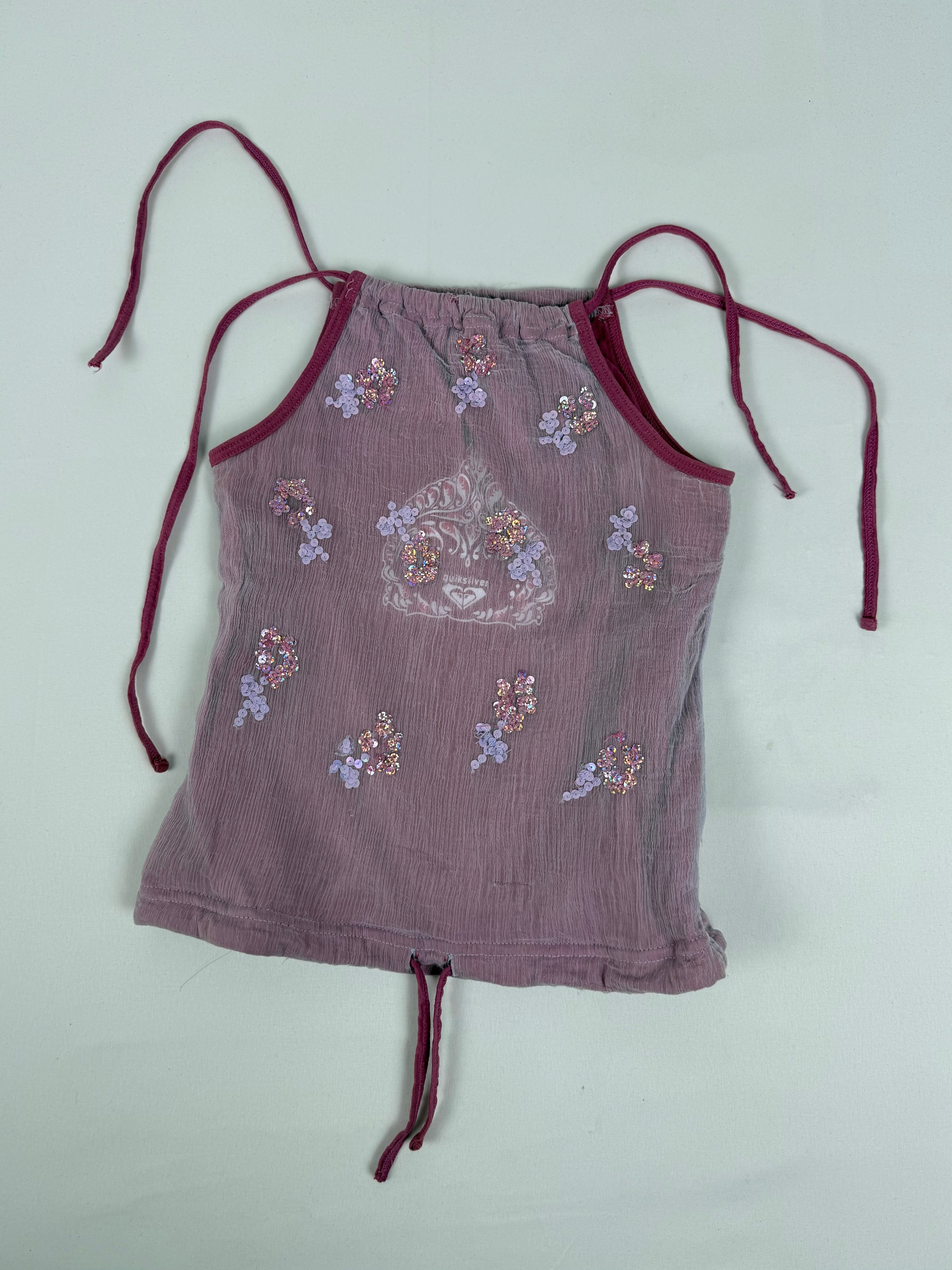 Pink mesh lined halter top (S)