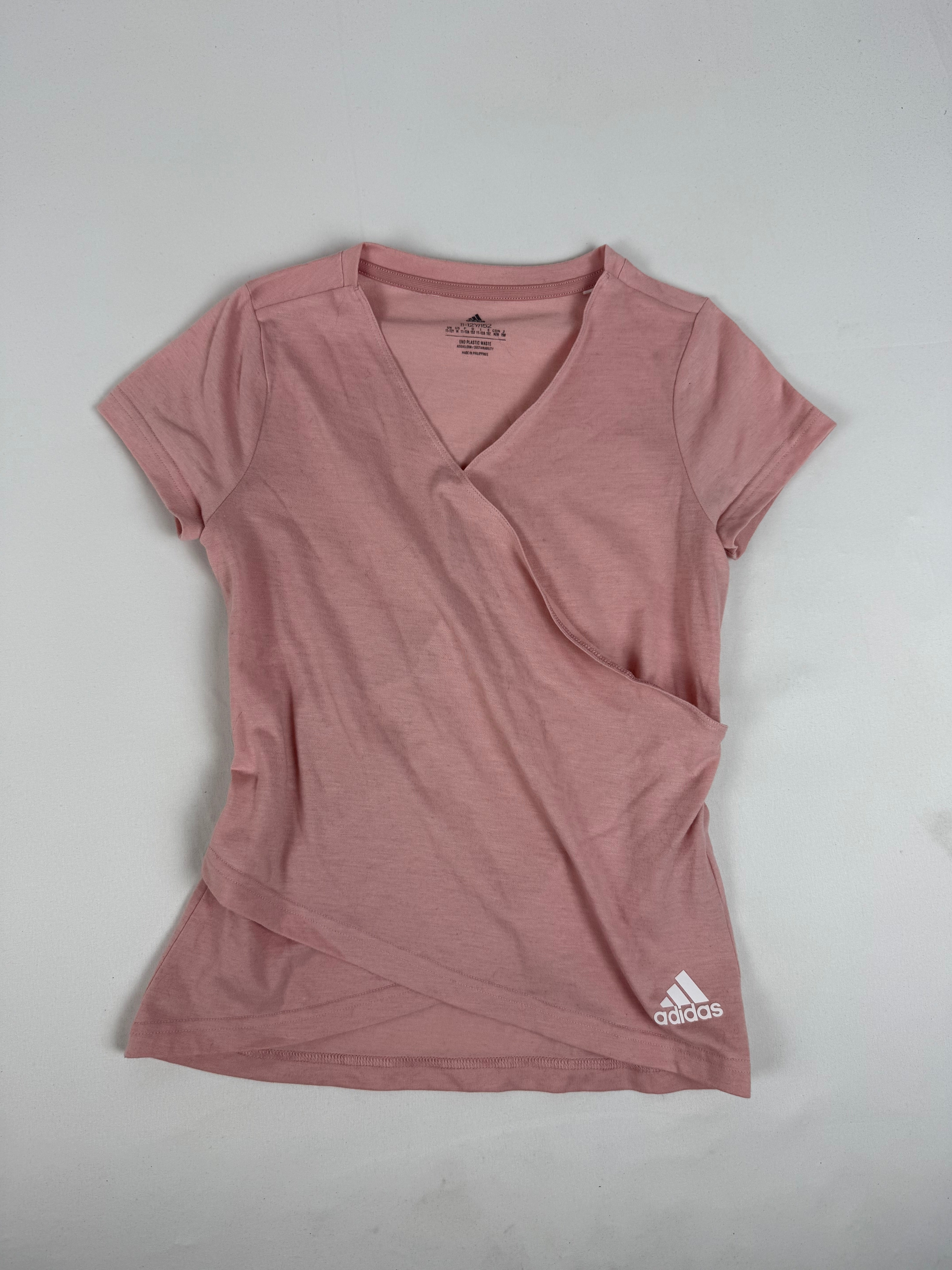 Baby pink wrap around activewear tee (XS/S)