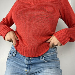 Orange V neck jumper (L)