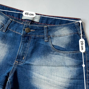 Blue denim  low rise mini short (XL)