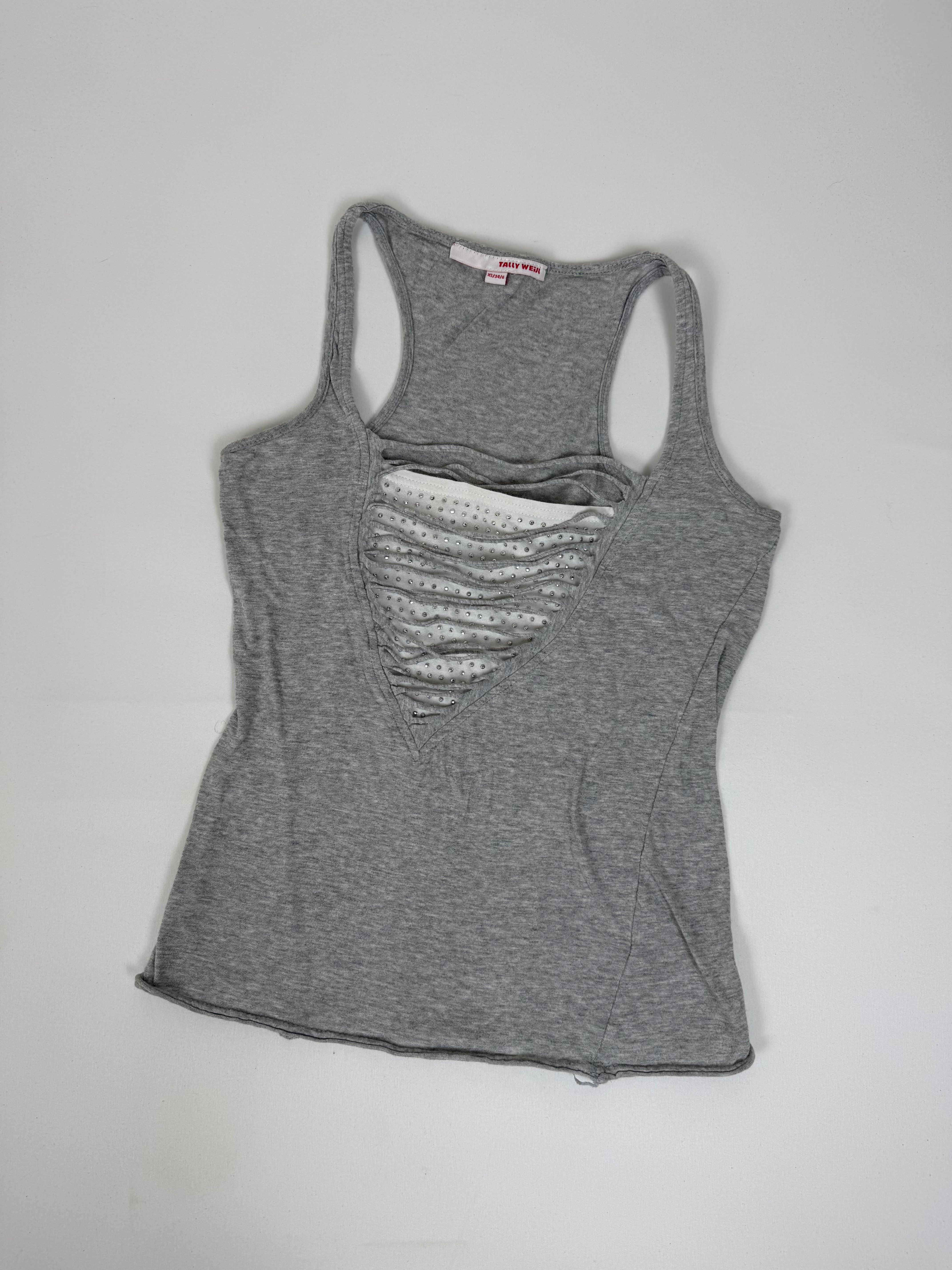Grey cotton tank top (S)