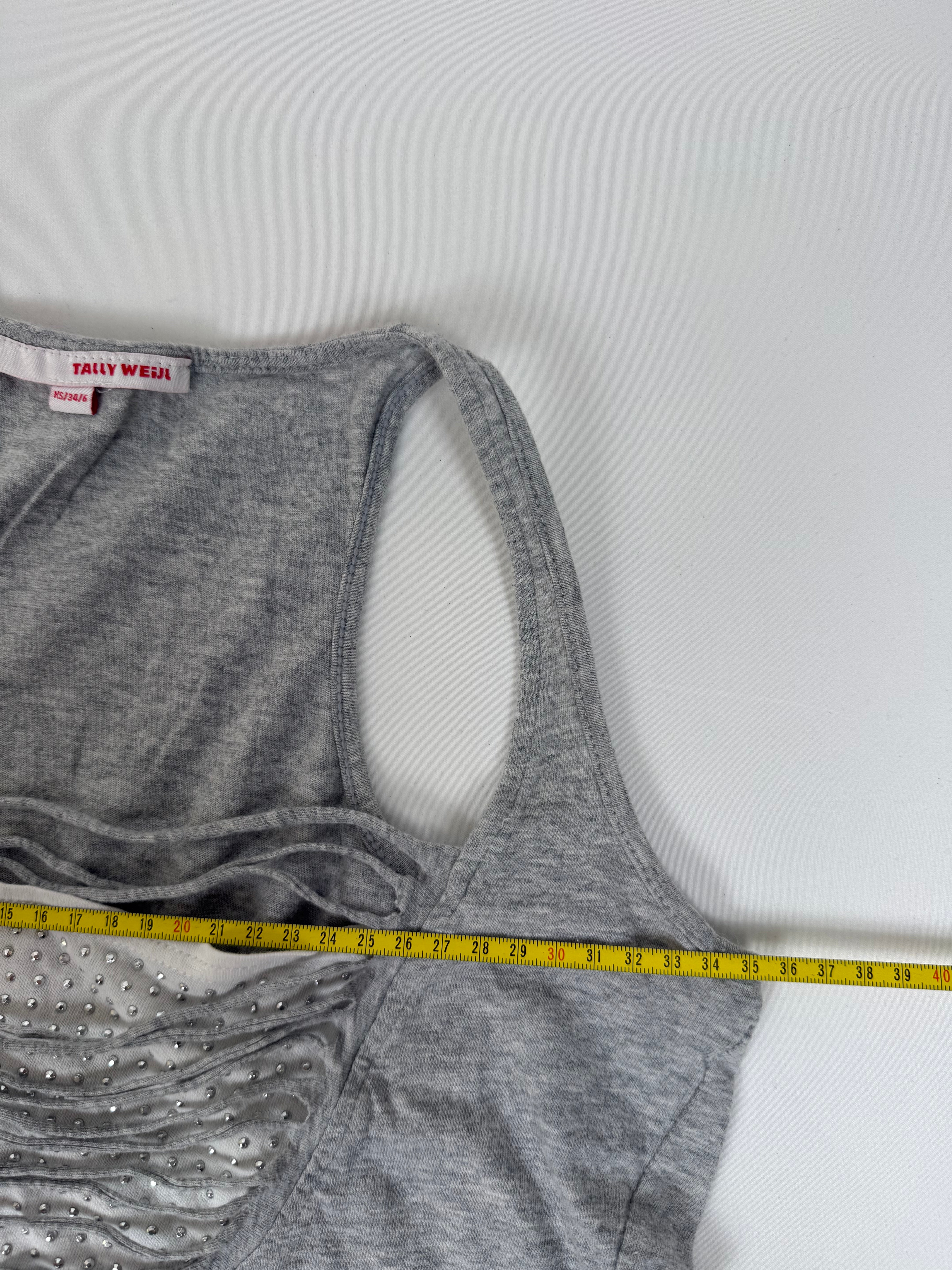 Grey cotton tank top (S)