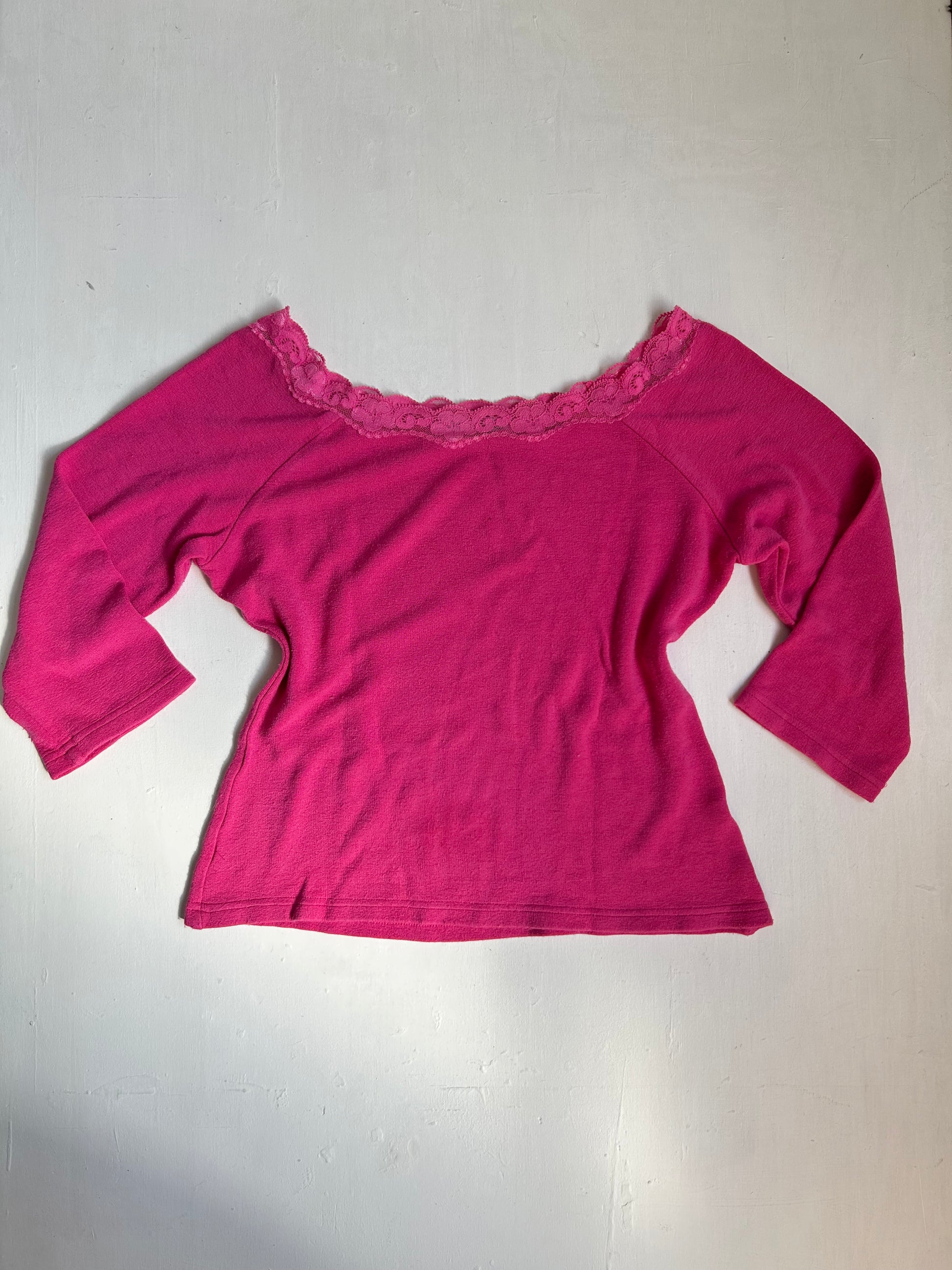 Pink bardot  long sleeves top (M)