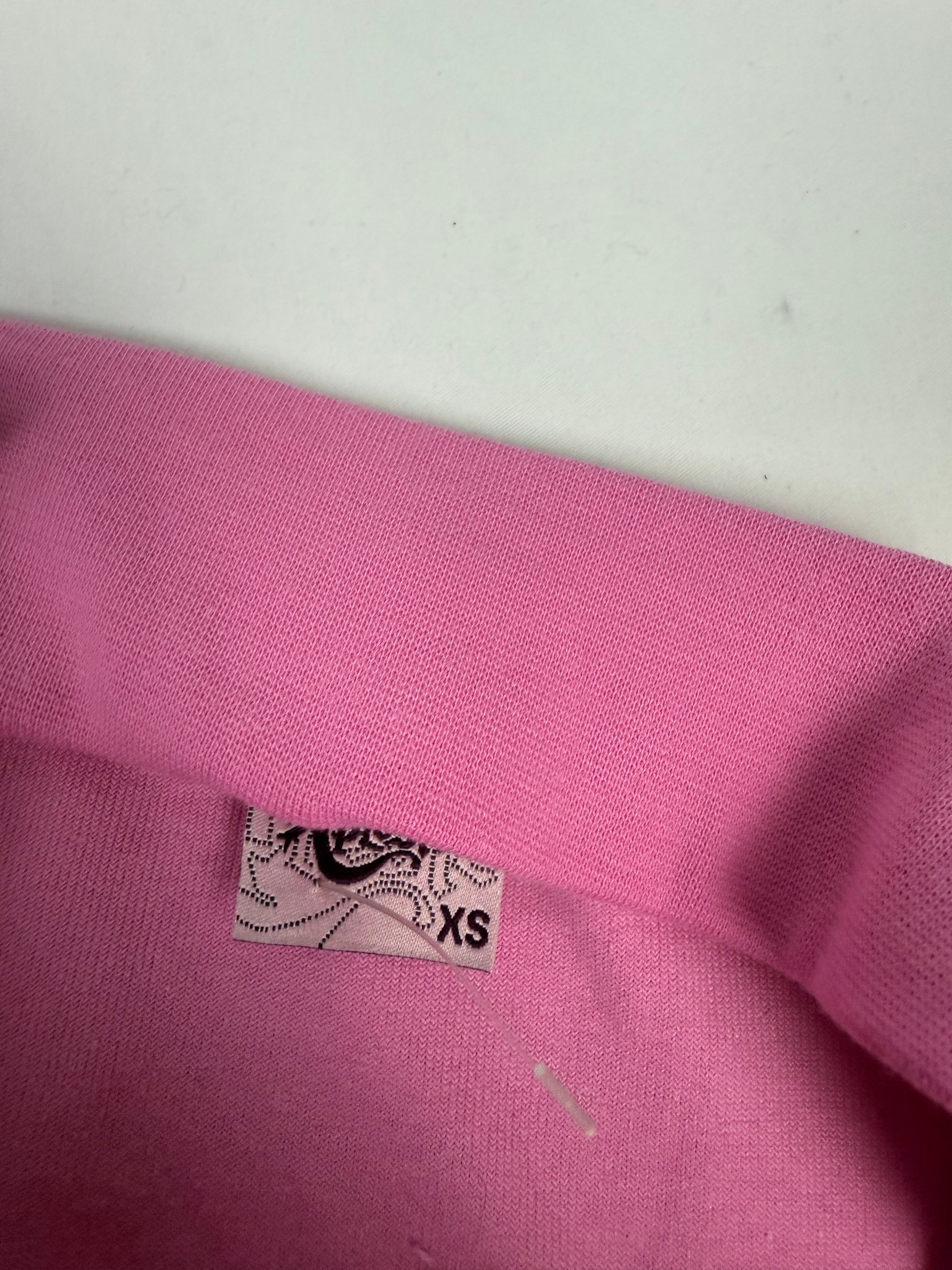 Pink velvet cotton mini dress (XS)