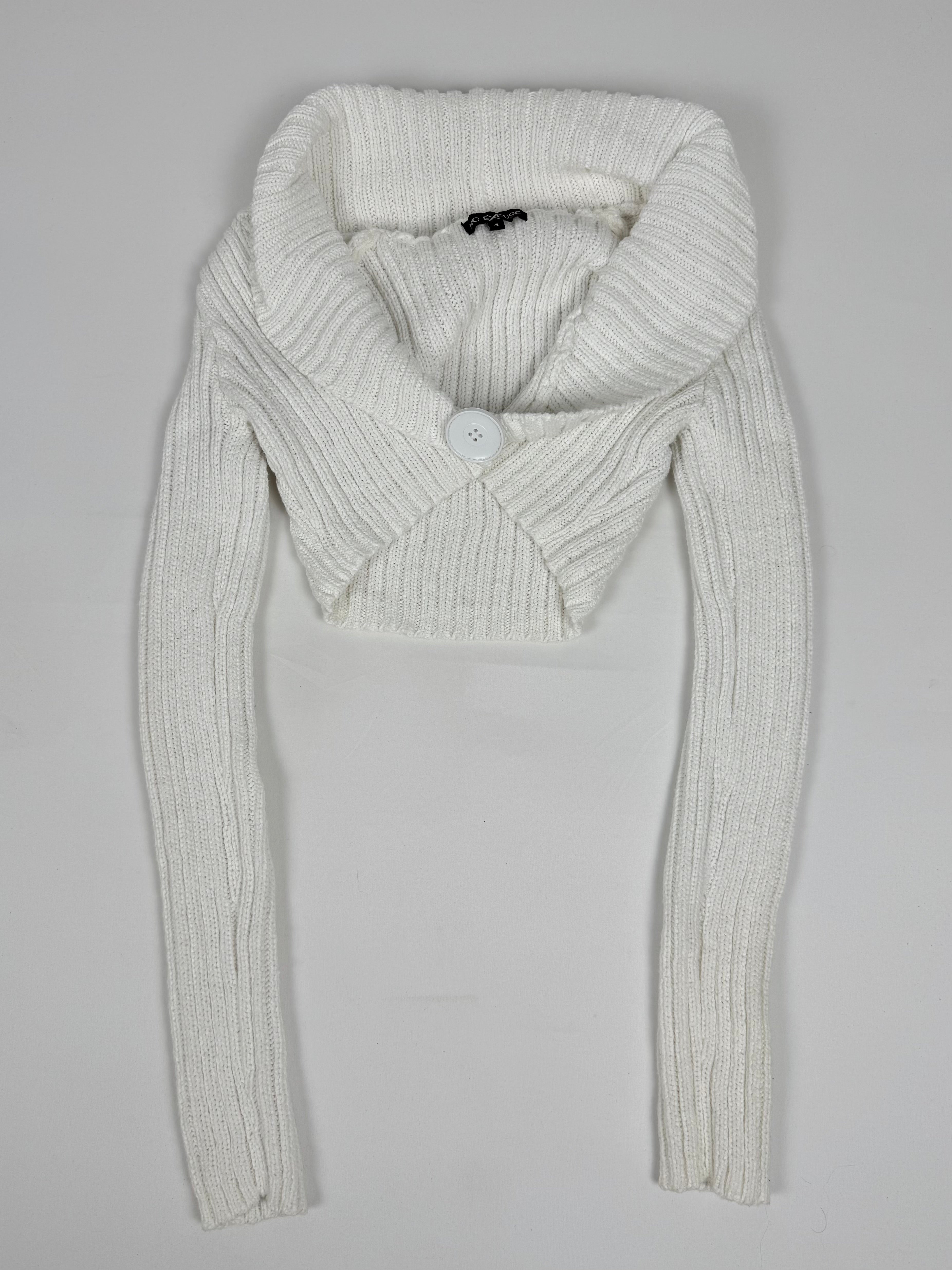 White ribbed bolero jumper (S)