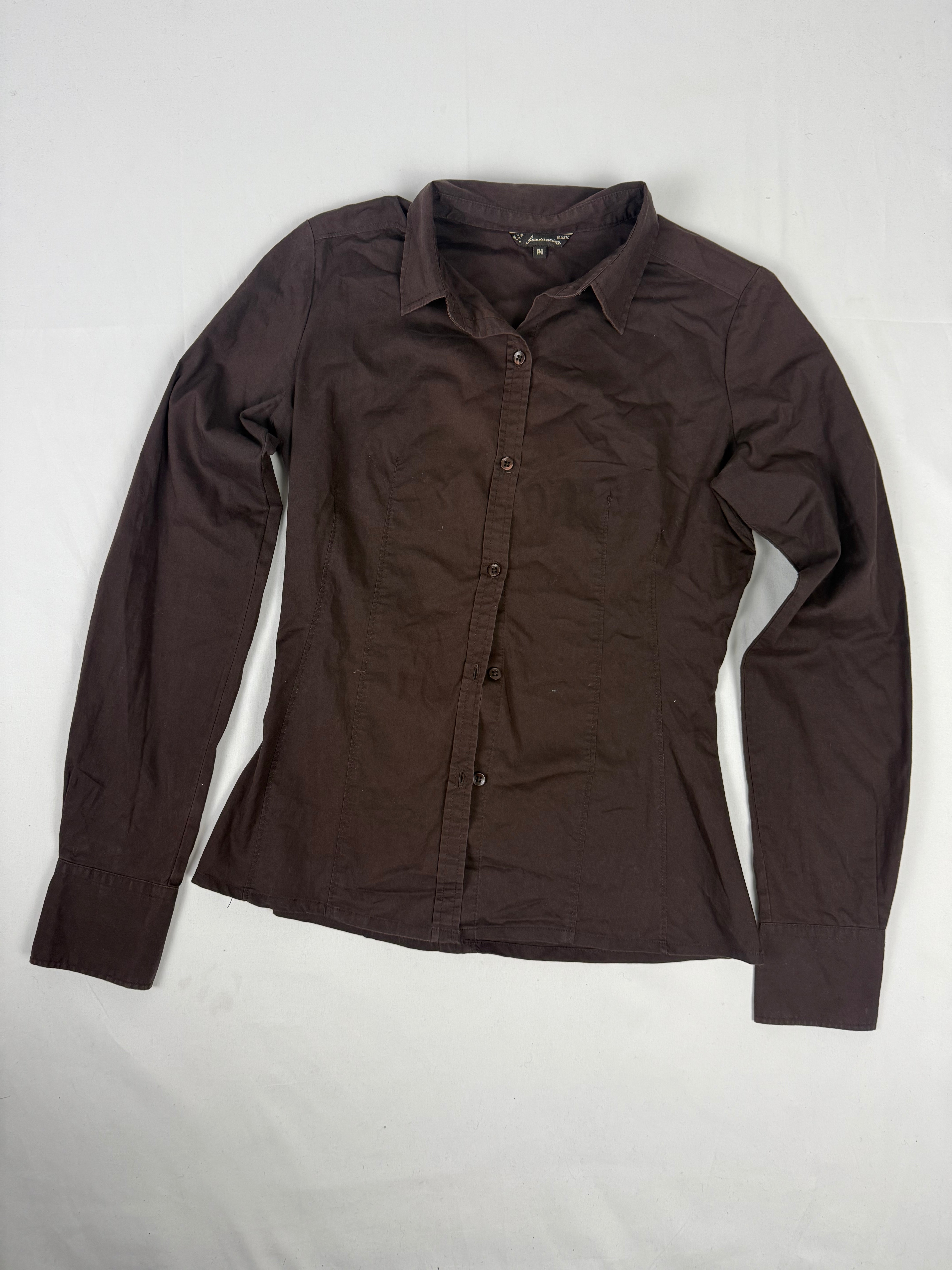 Brown cotton long sleeves shirt (S)