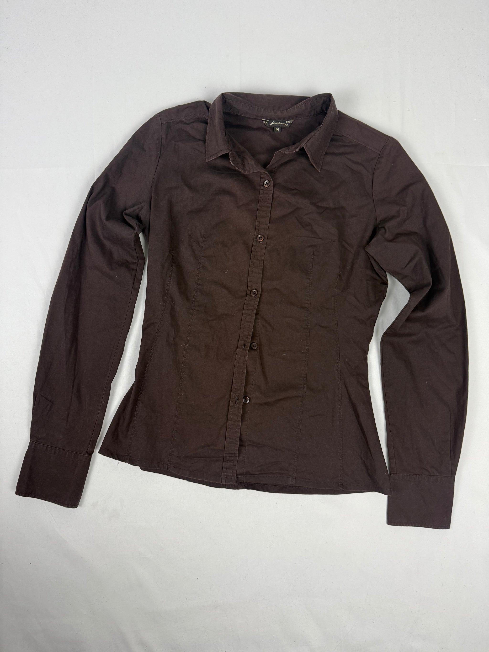 Brown cotton long sleeves shirt (S)