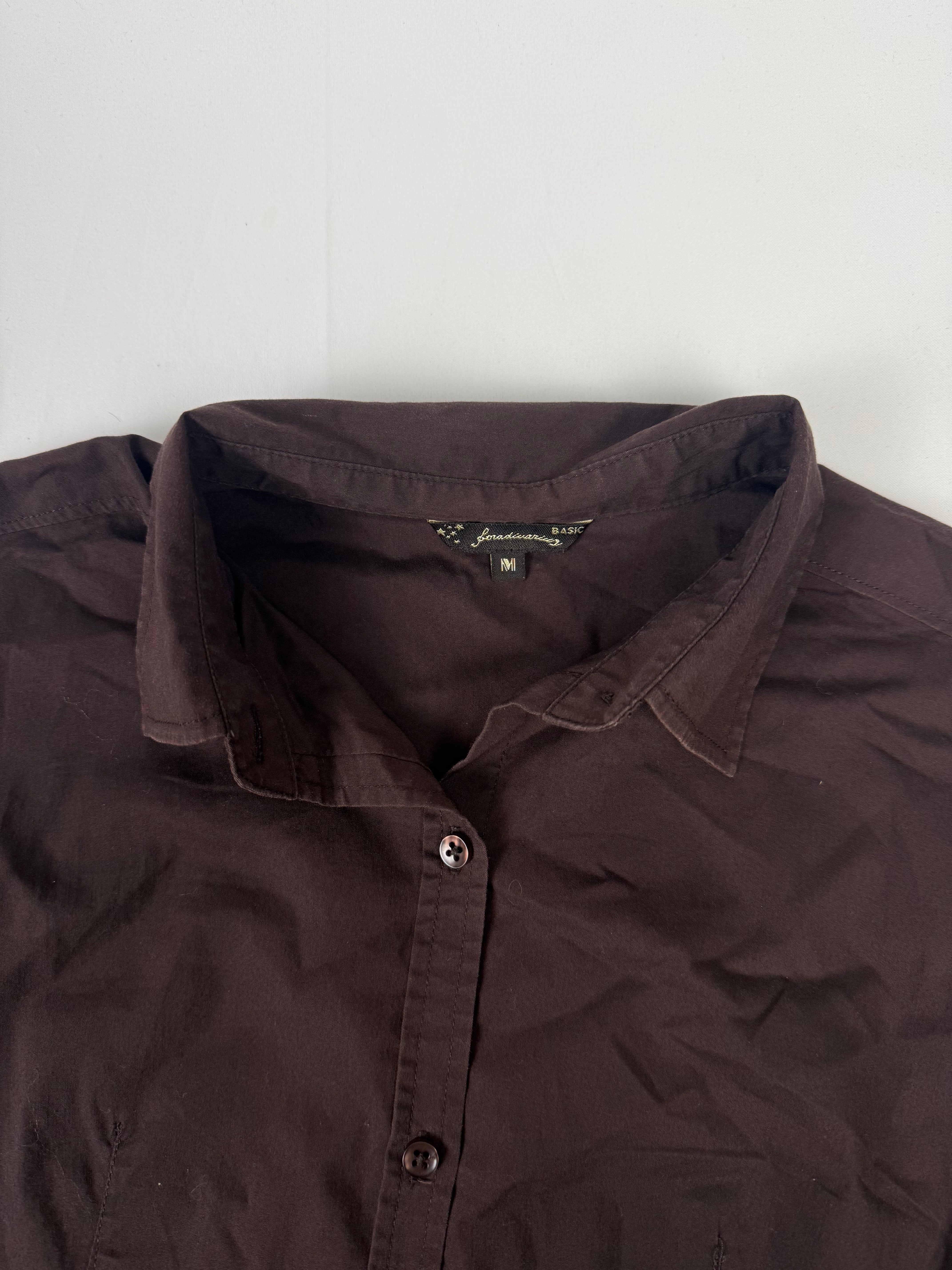 Brown cotton long sleeves shirt (S)