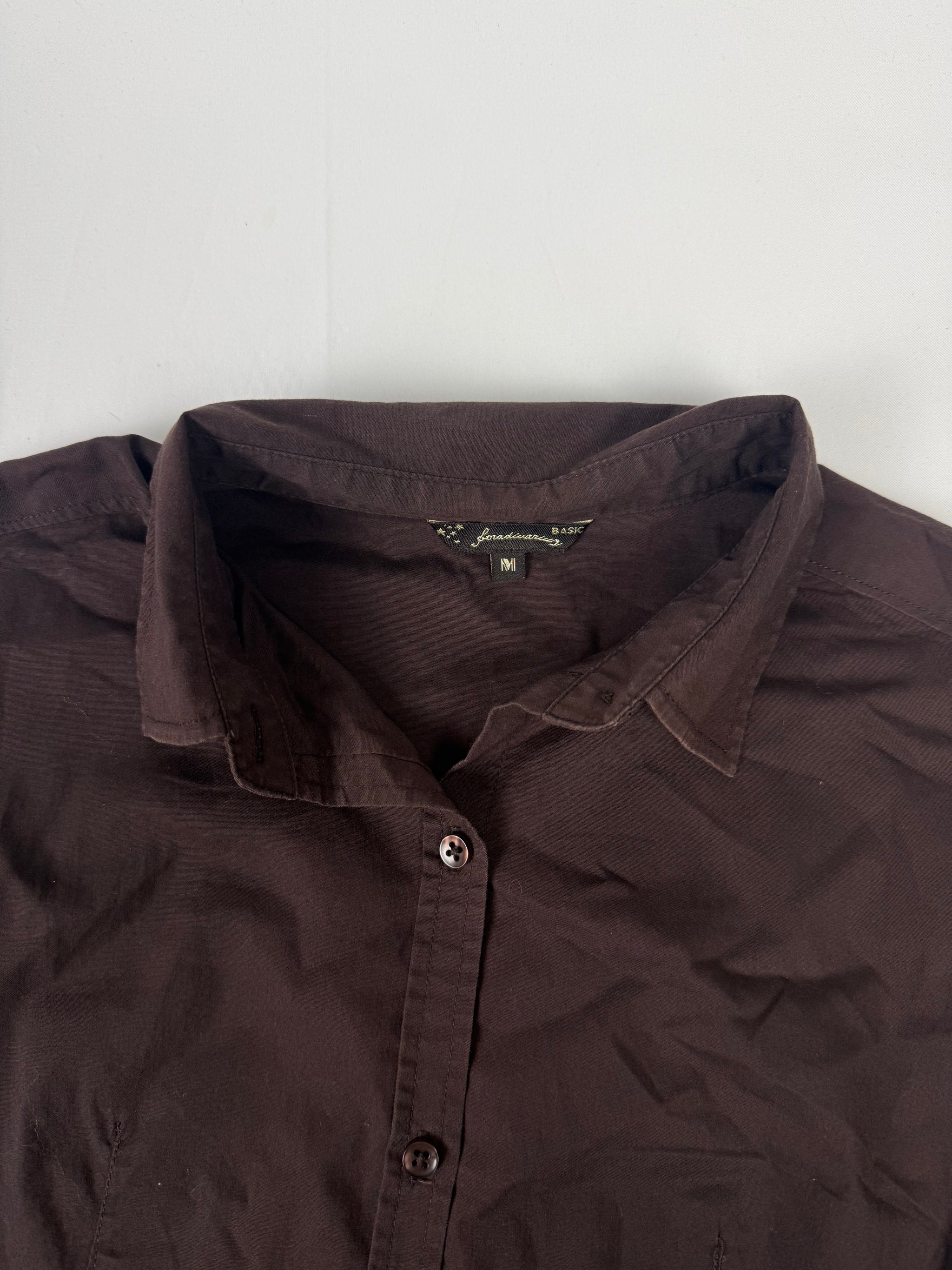 Brown cotton long sleeves shirt (S)