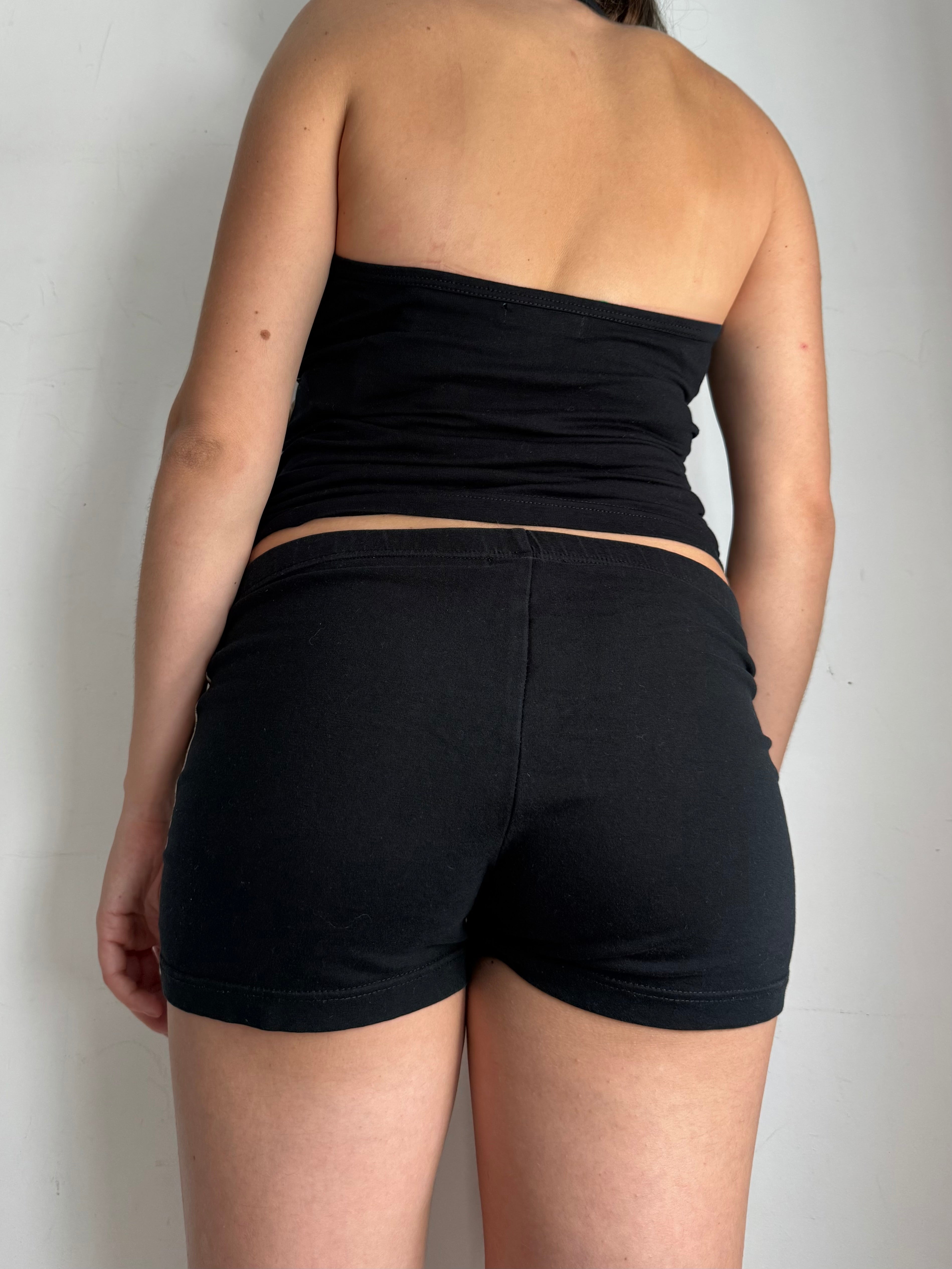 Black 100% cotton mini short + top set (S/M)