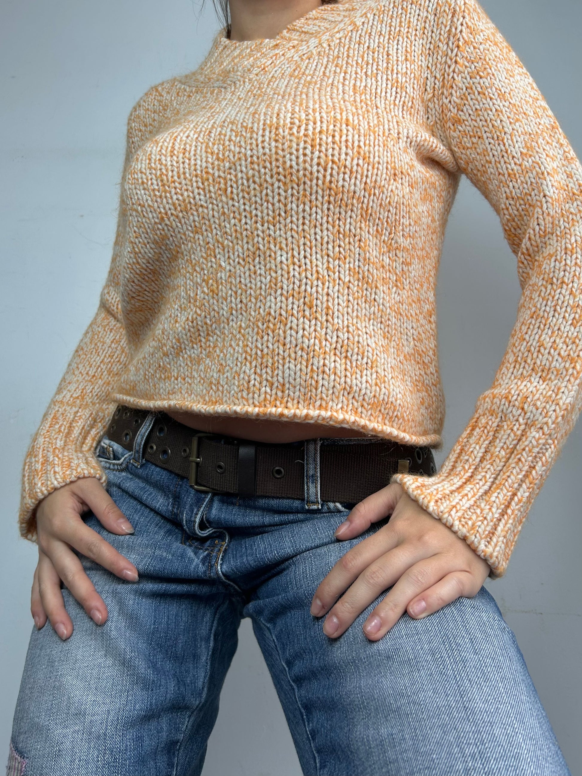 Orange knitted  jumper (S)